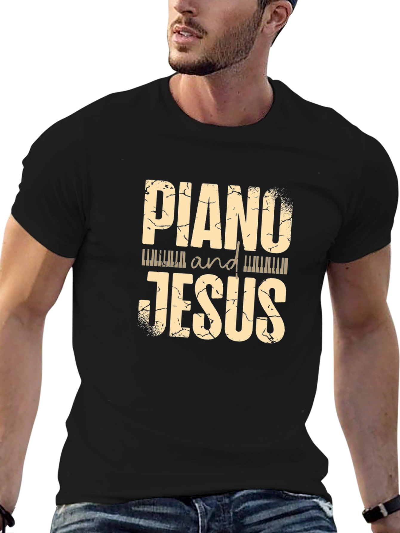 Piano and Jesus Graphic Tee