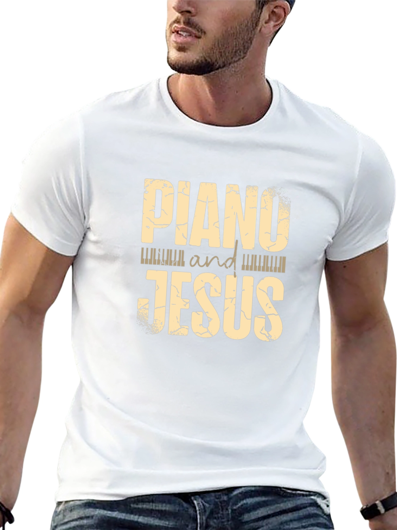Piano and Jesus Graphic Tee