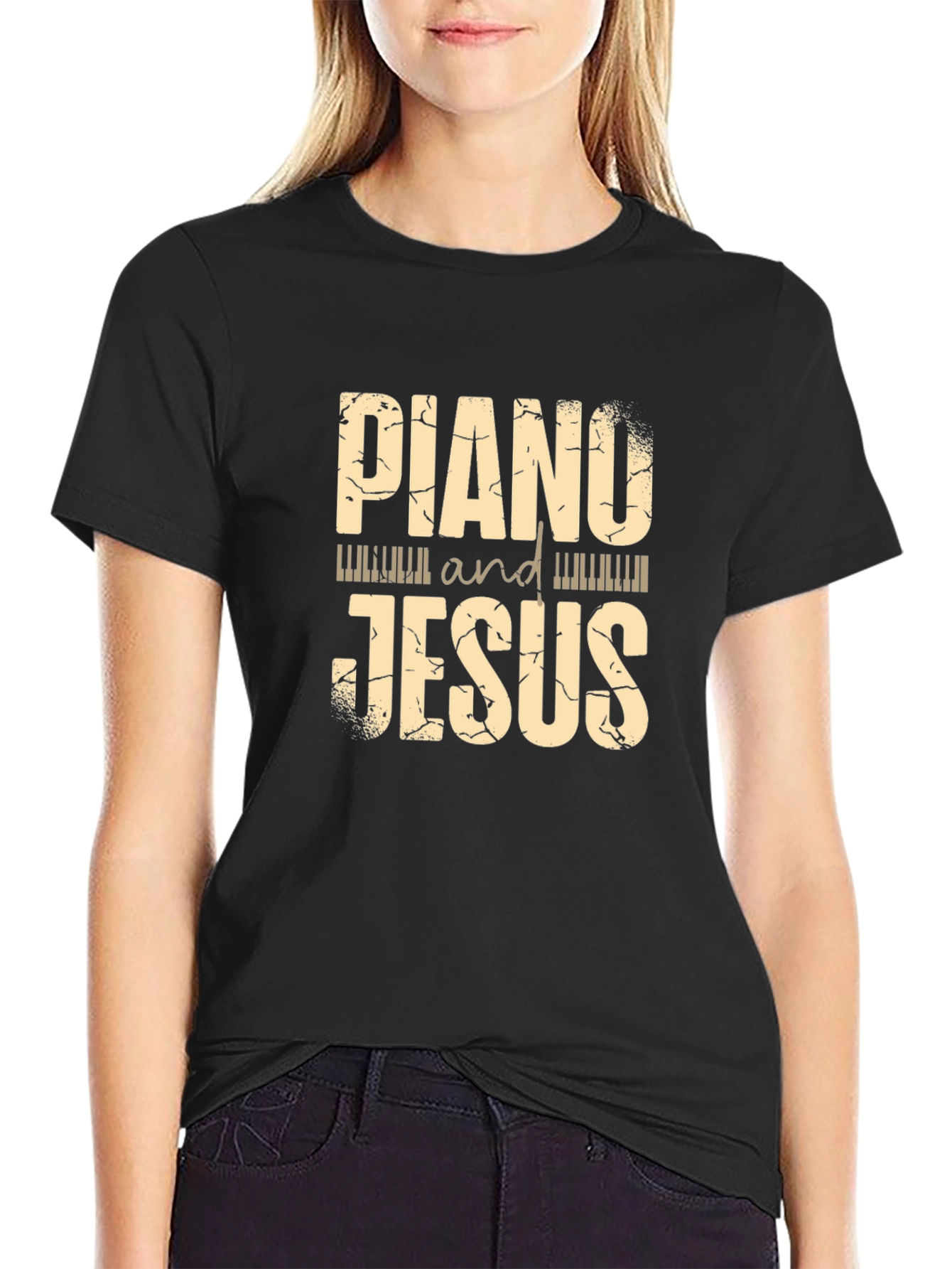 Piano and Jesus Graphic Tee