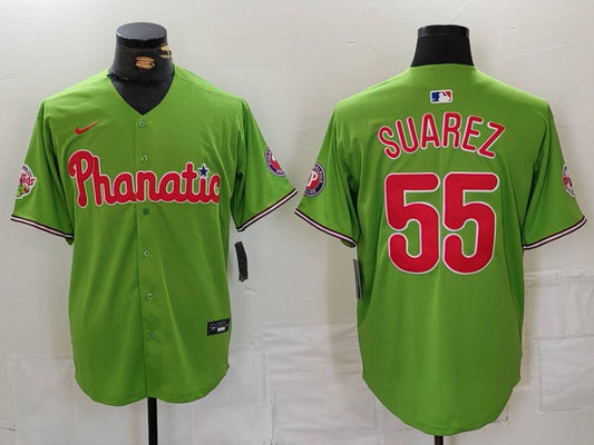 Men's Philadelphia Phillies Ranger Suarez #55 Green Limited Player Jerseys