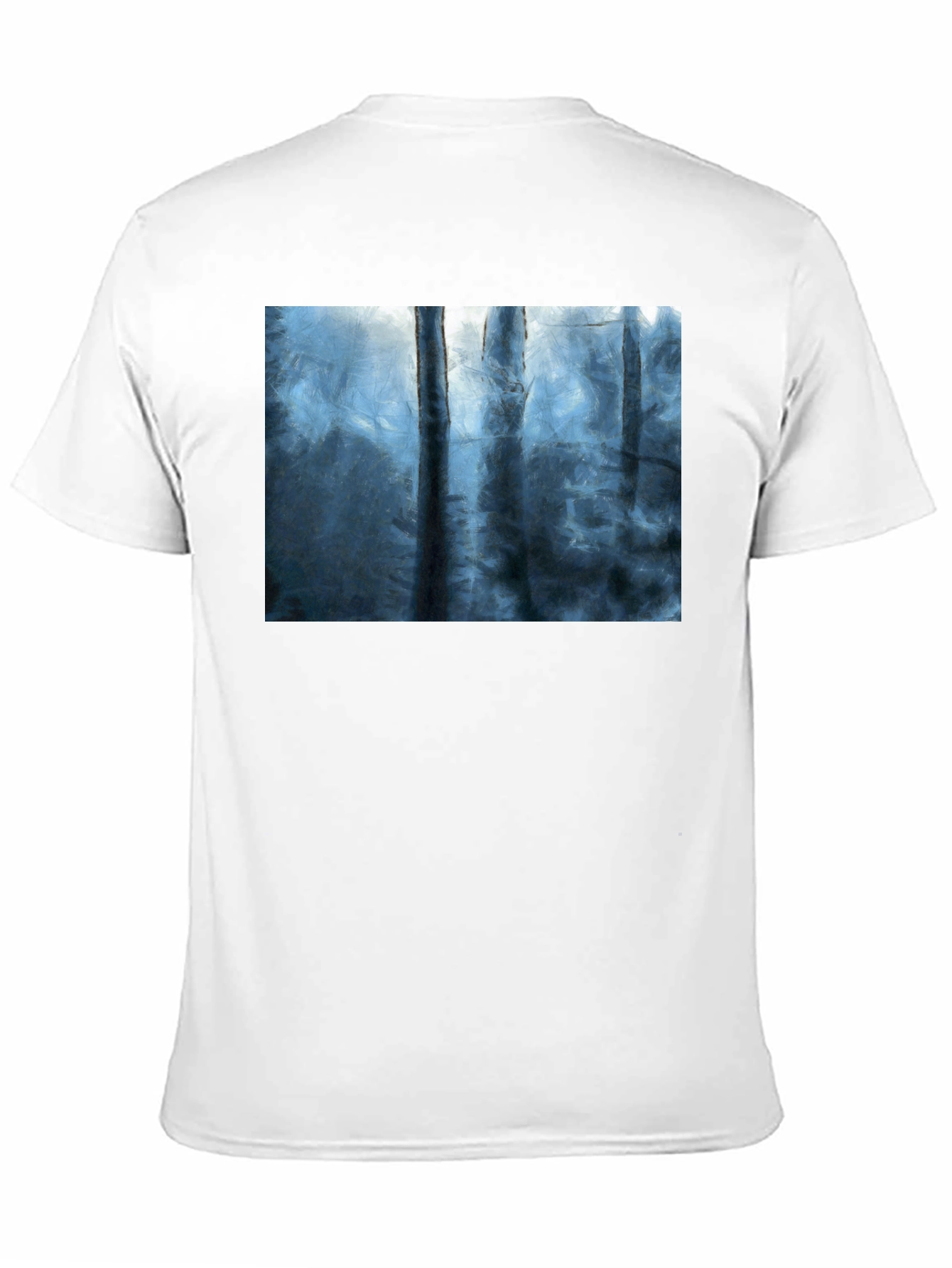 Abstract Forest Print Black T-Shirt