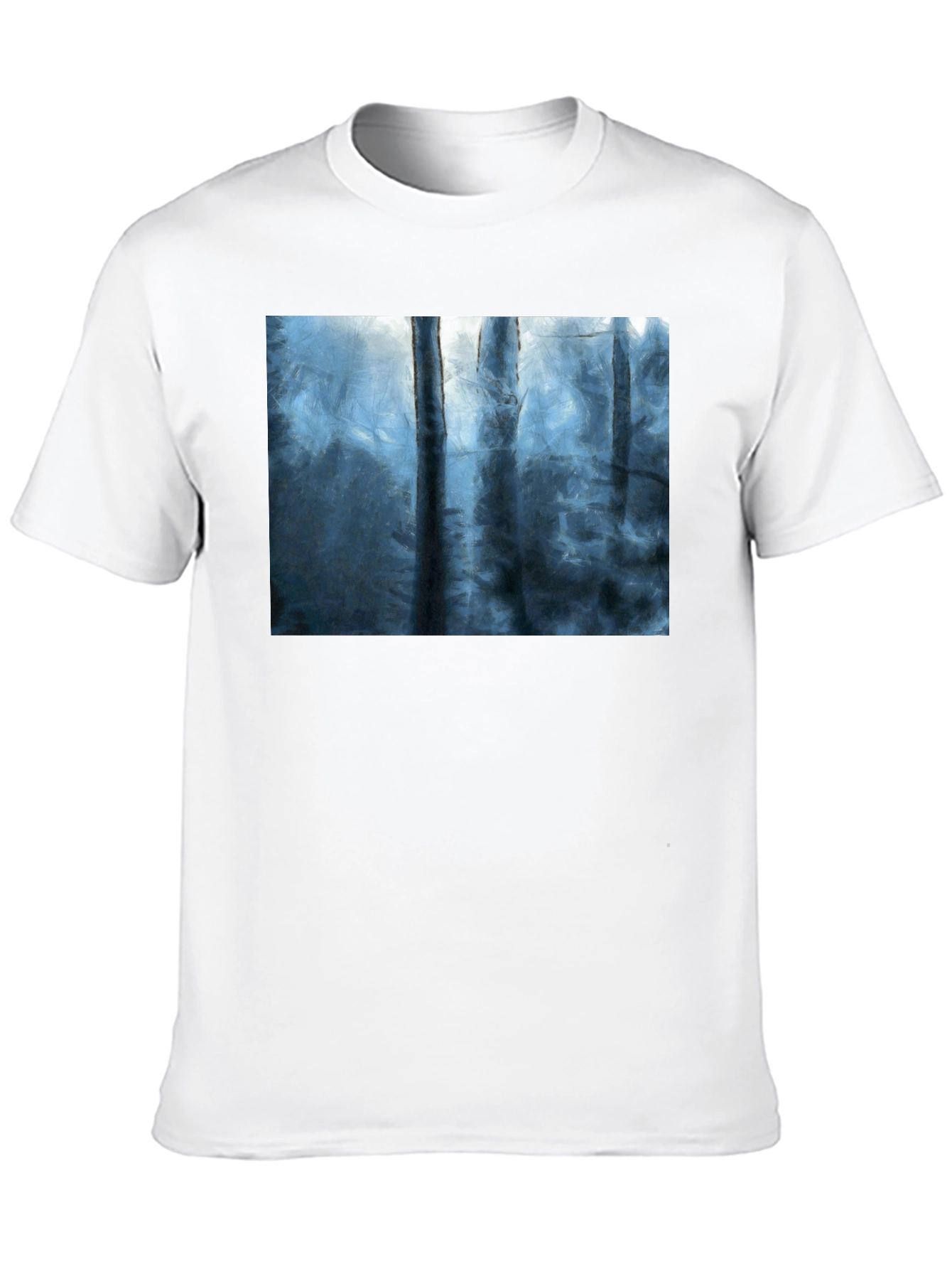 Abstract Forest Print Black T-Shirt