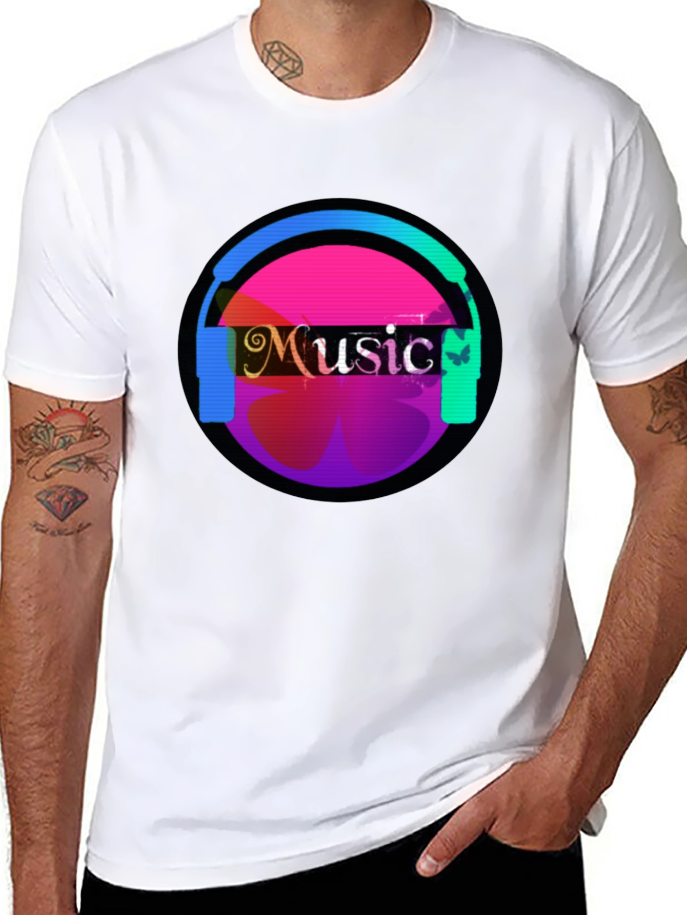 Music Headphone Graphic Tee - Casual Comfort