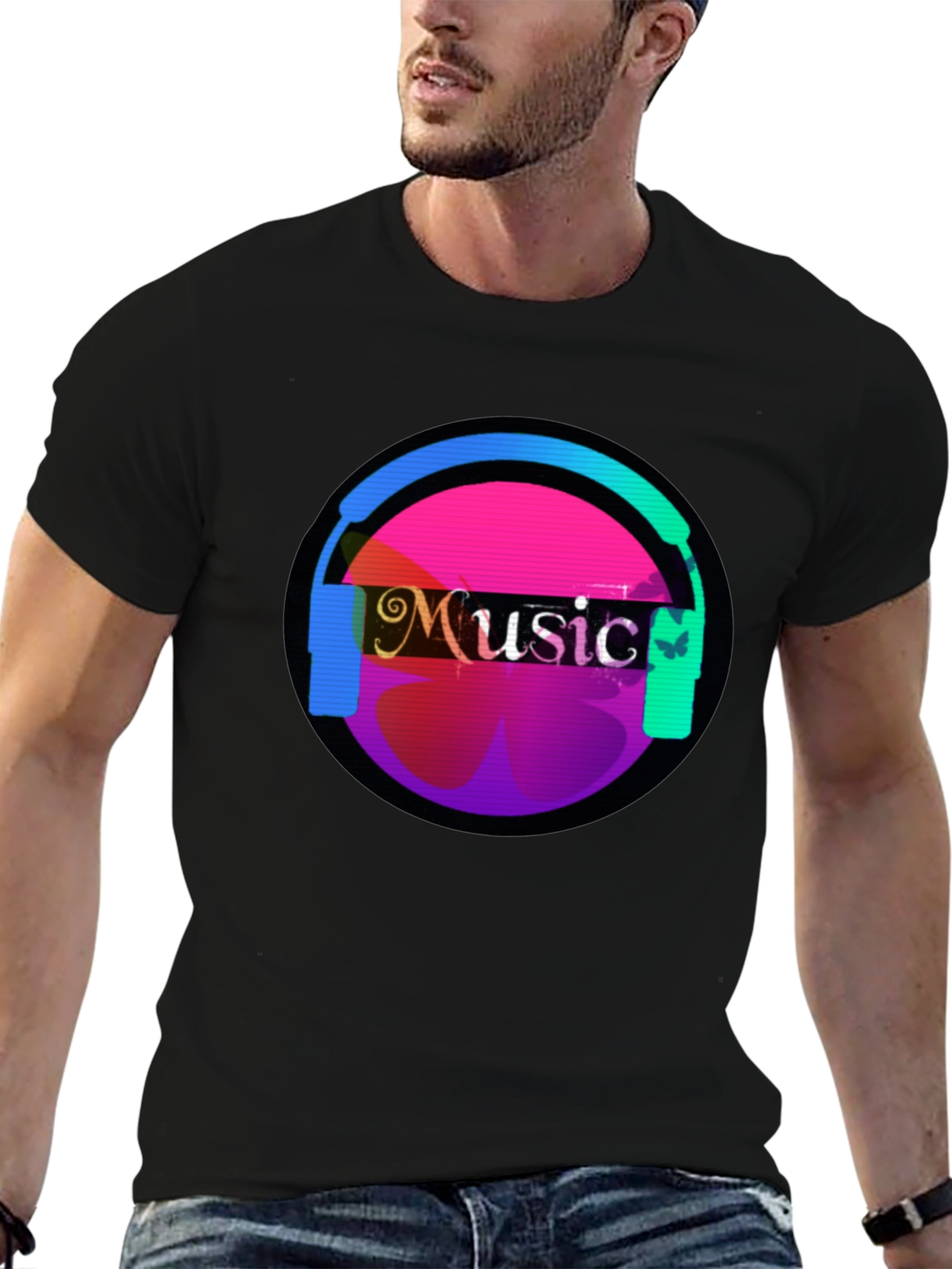 Music Headphone Graphic Tee - Casual Comfort