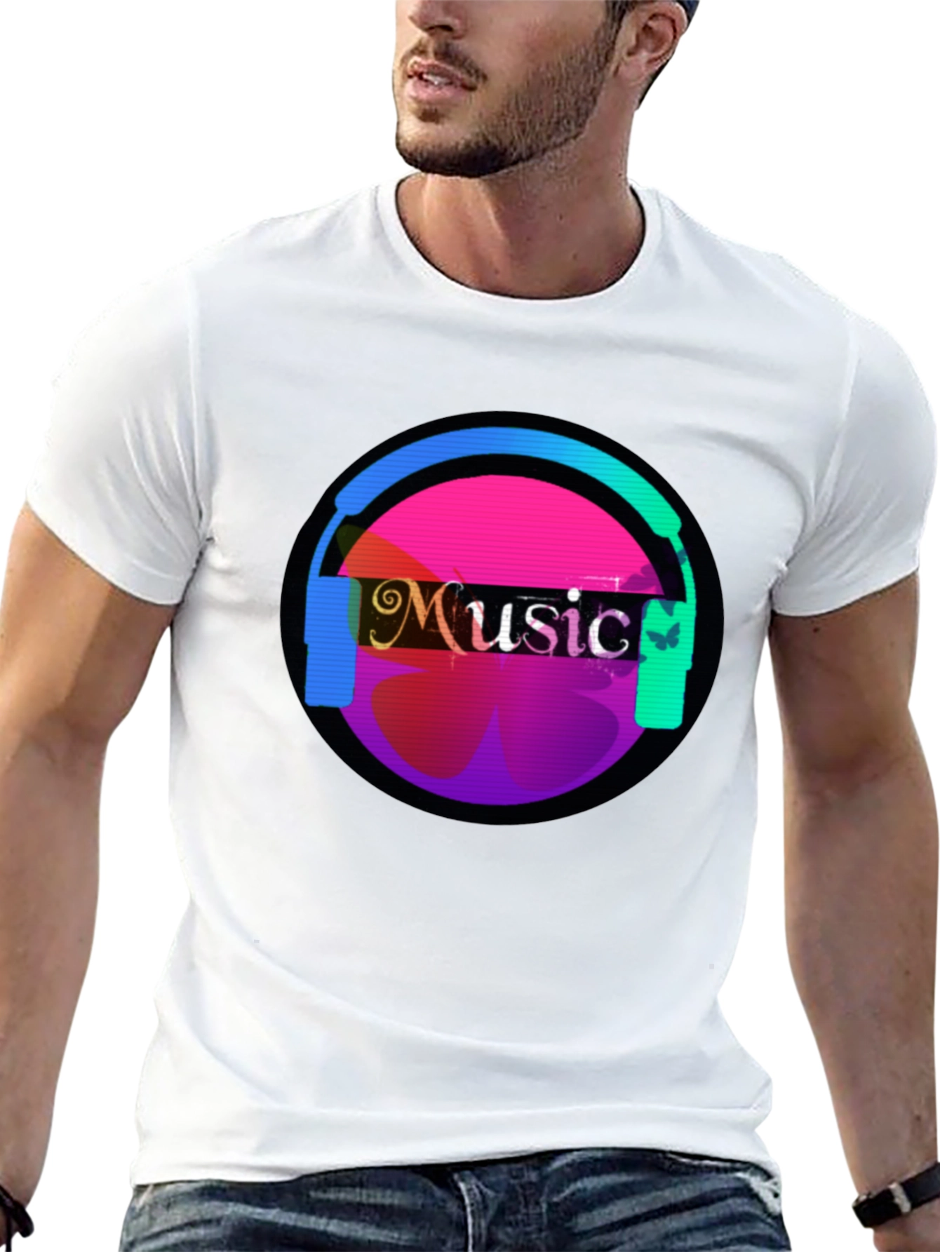 Music Headphone Graphic Tee - Casual Comfort