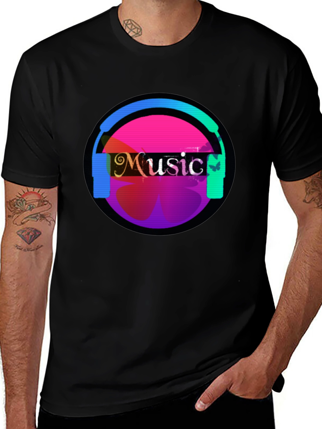 Music Headphone Graphic Tee - Casual Comfort