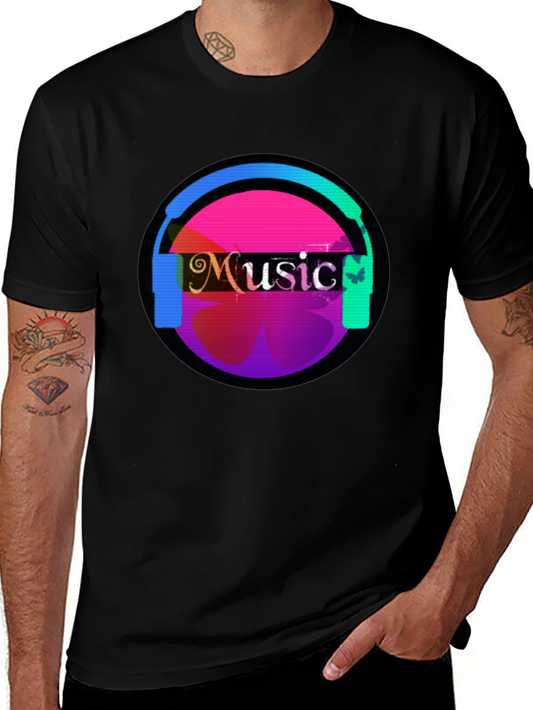 Music Headphone Graphic Tee - Casual Comfort