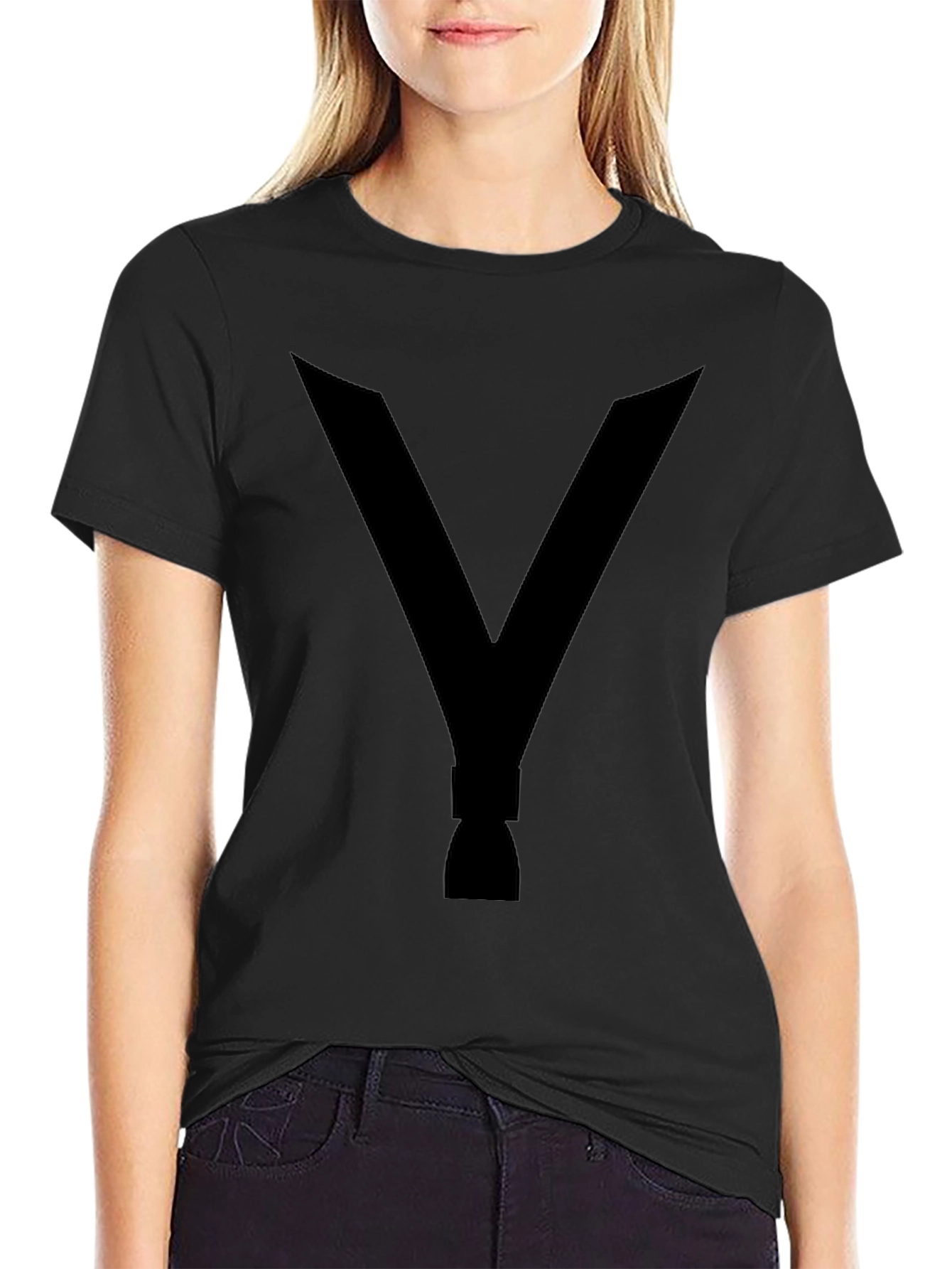 Black T-Shirt with Rocket Graphic