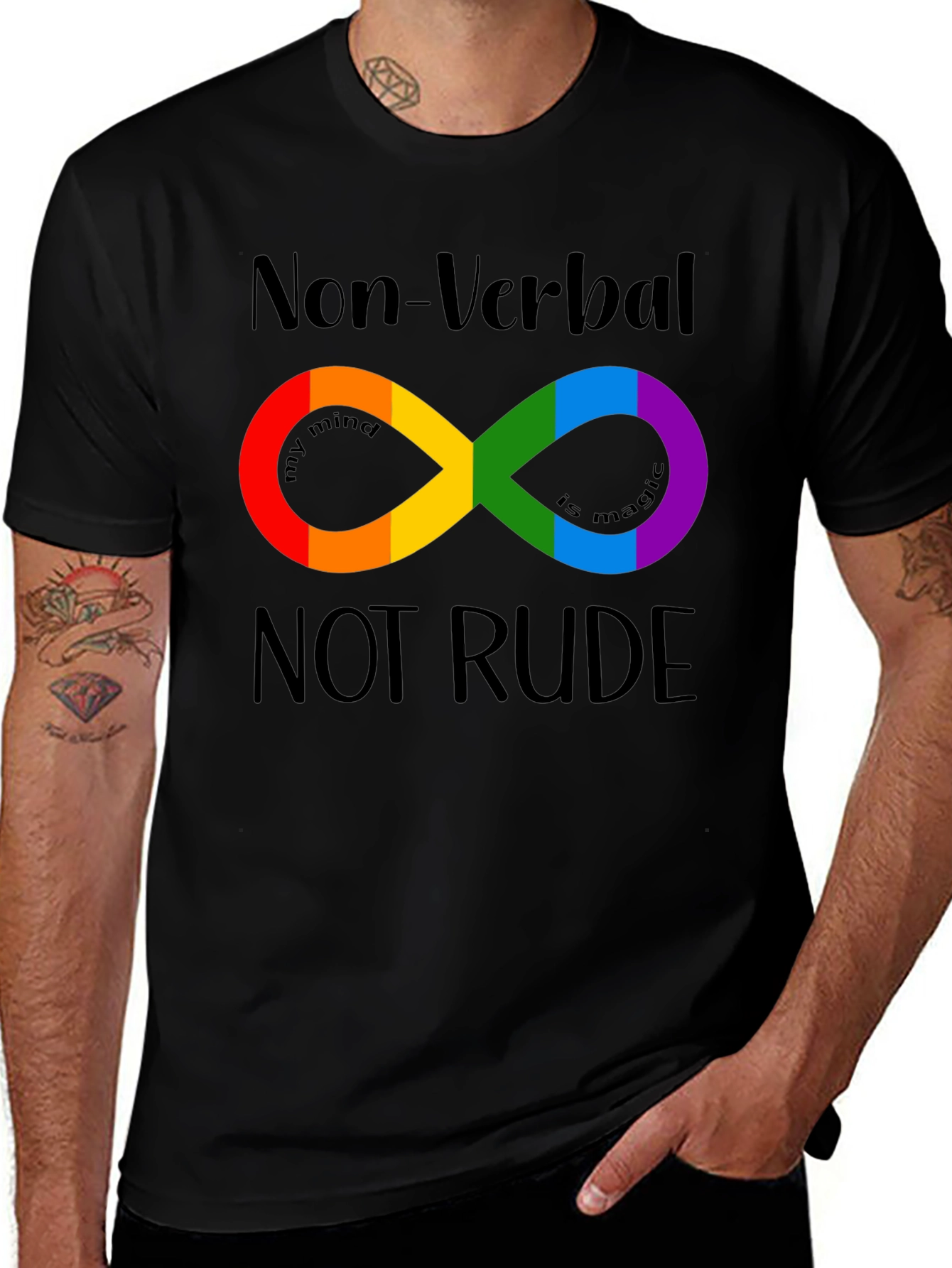 Non-Verbal Not Rude Autism Infinity Symbol Pride T-Shirt