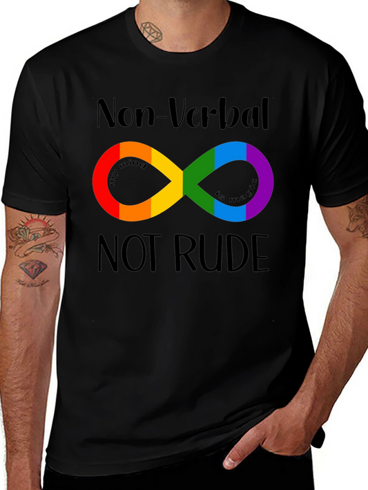 Non-Verbal Not Rude Autism Infinity Symbol Pride T-Shirt