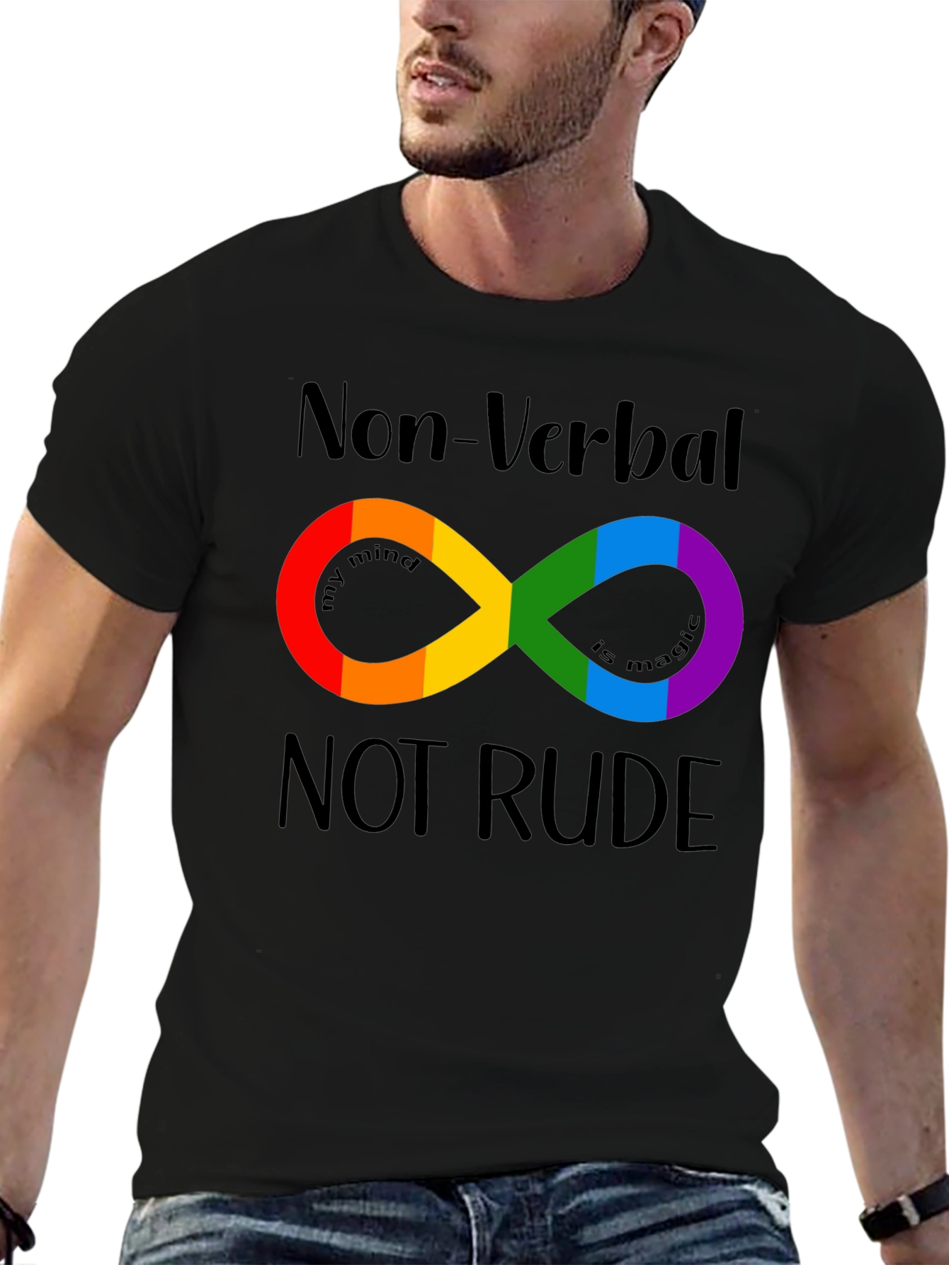 Non-Verbal Not Rude Autism Infinity Symbol Pride T-Shirt
