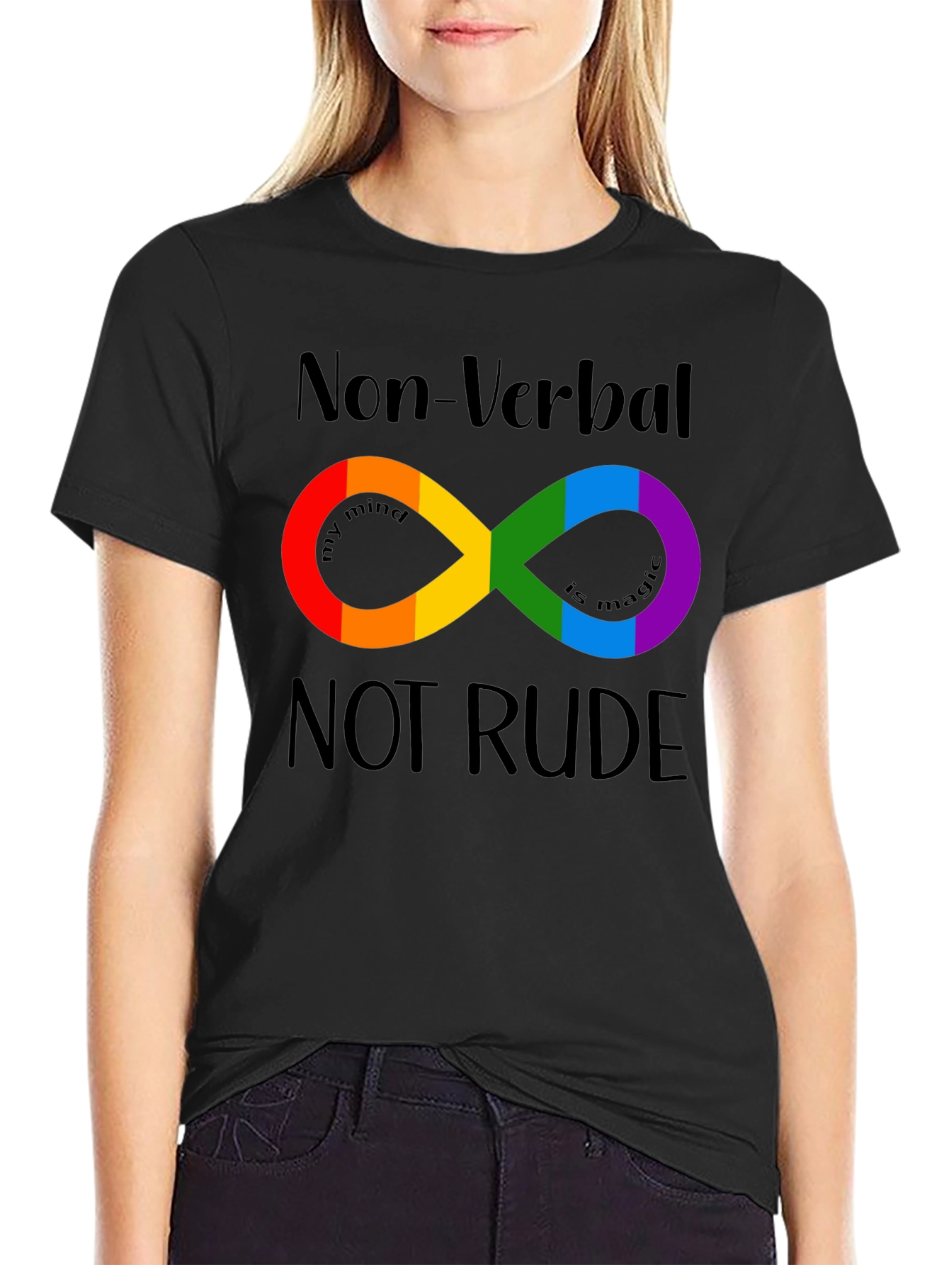 Non-Verbal Not Rude Autism Infinity Symbol Pride T-Shirt