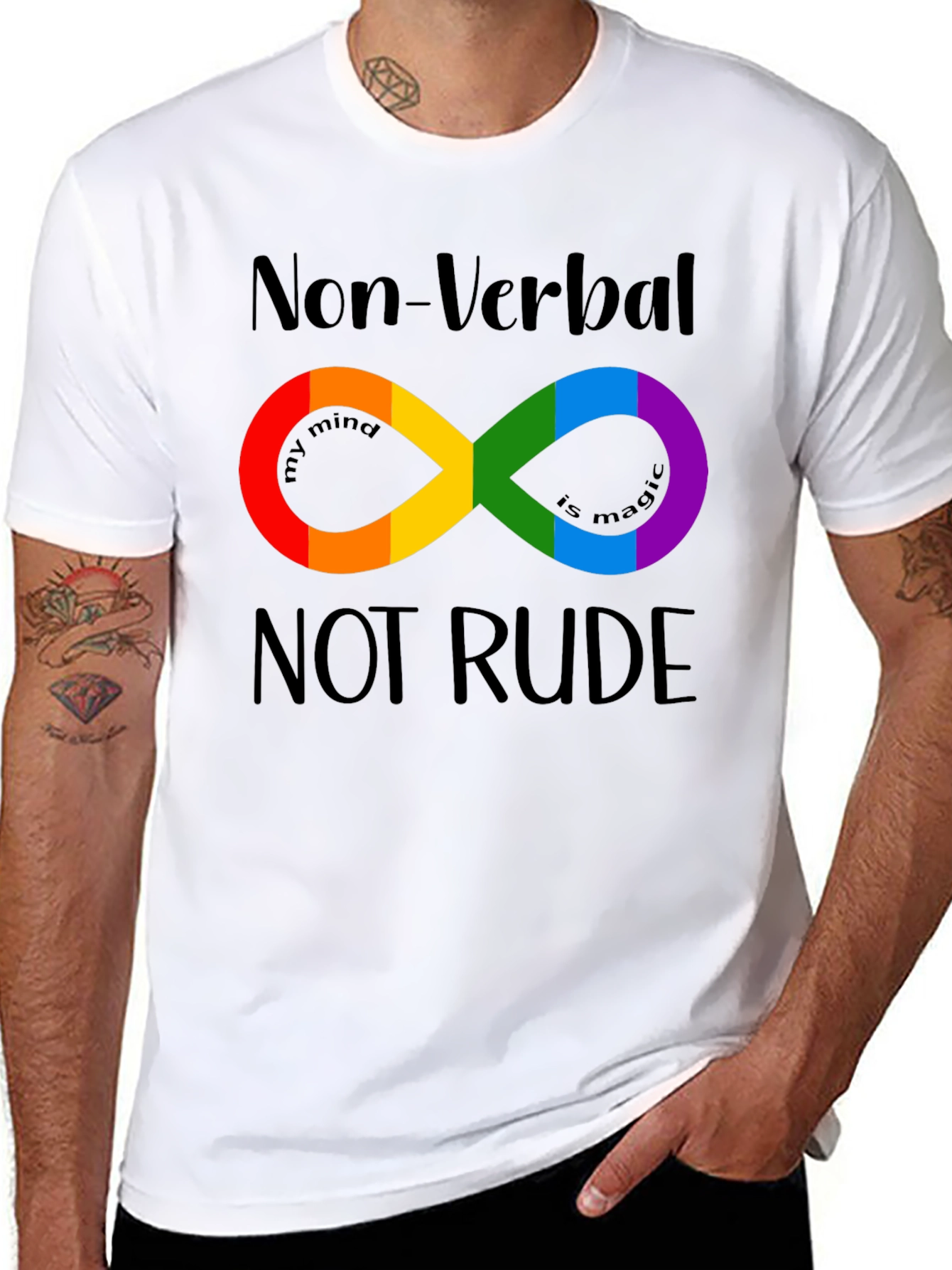 Non-Verbal Not Rude Autism Infinity Symbol Pride T-Shirt