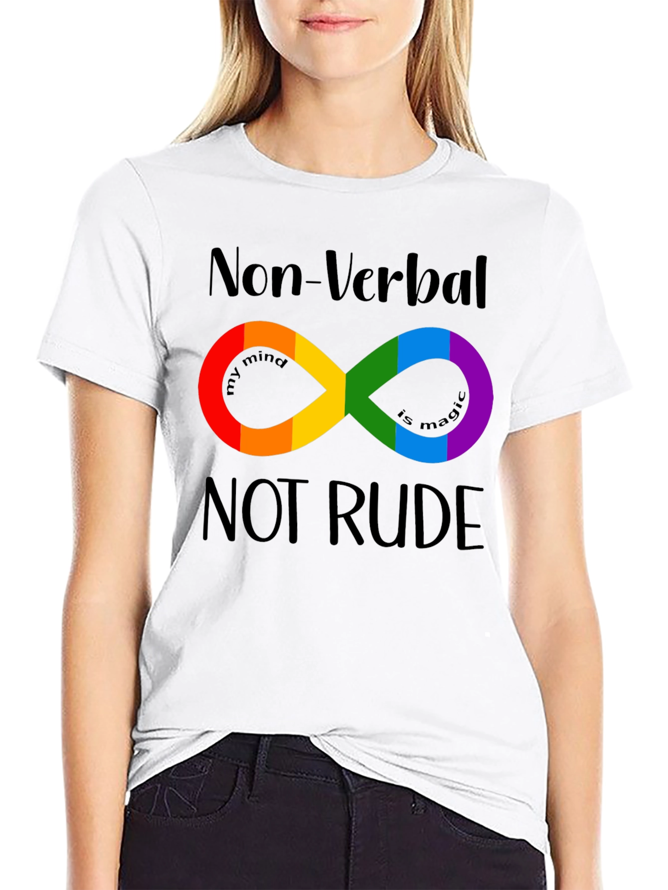 Non-Verbal Not Rude Autism Infinity Symbol Pride T-Shirt