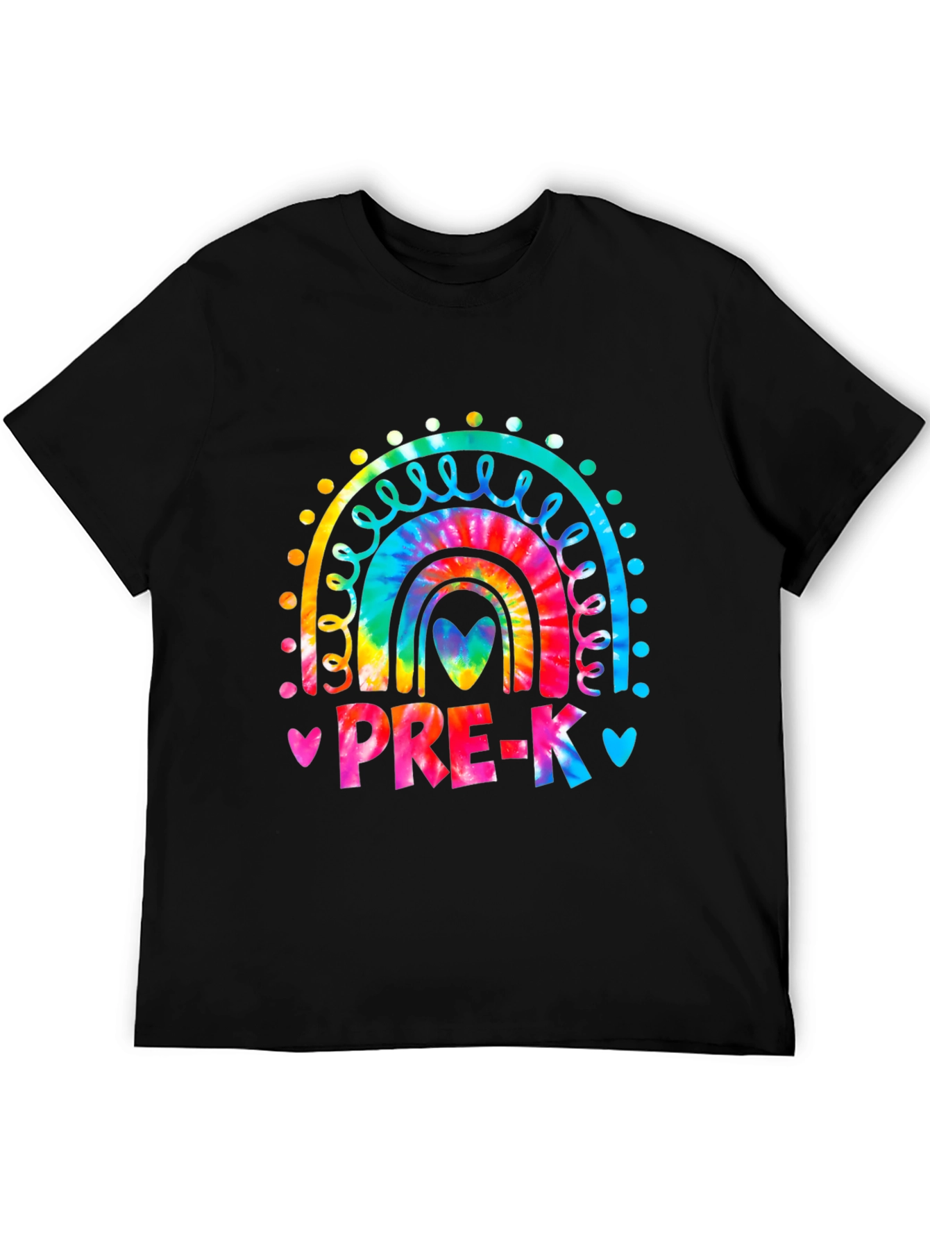 Pre-K Teacher Rainbow Tie-Dye Graphic T-Shirt