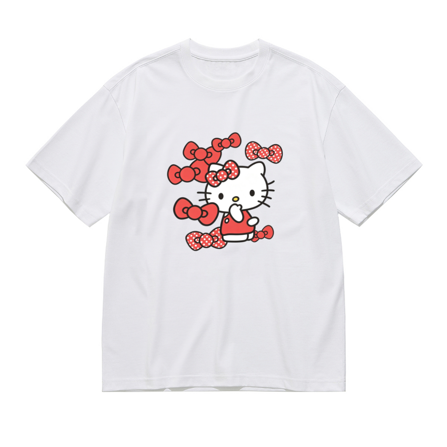 Overload Red Bow Hello Kitty Fun Printed Plus?Size Tee