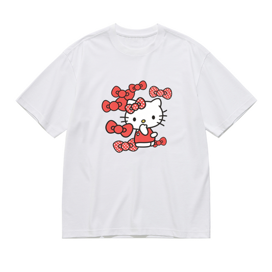 Overload Red Bow Hello Kitty Fun Printed Plus?Size Tee