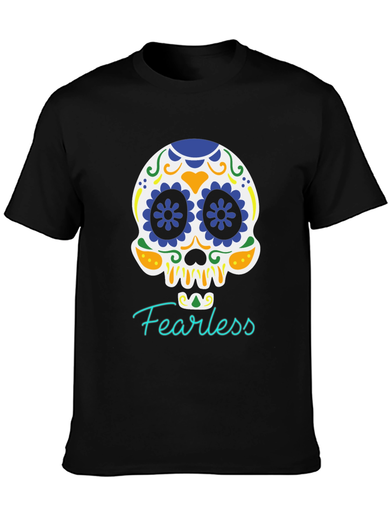 Fearless Skull Graphic Tee - Black