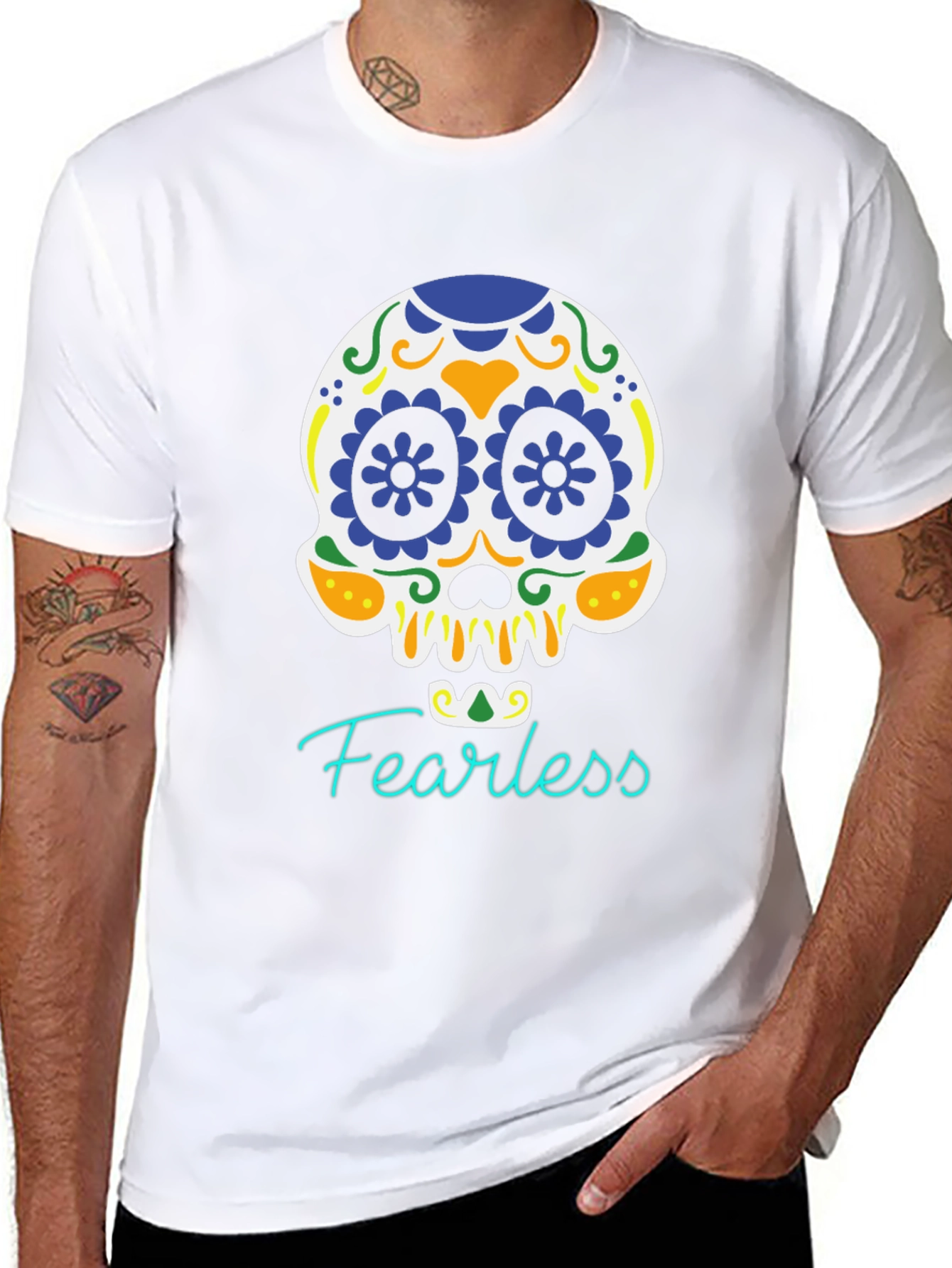 Fearless Skull Graphic Tee - Black