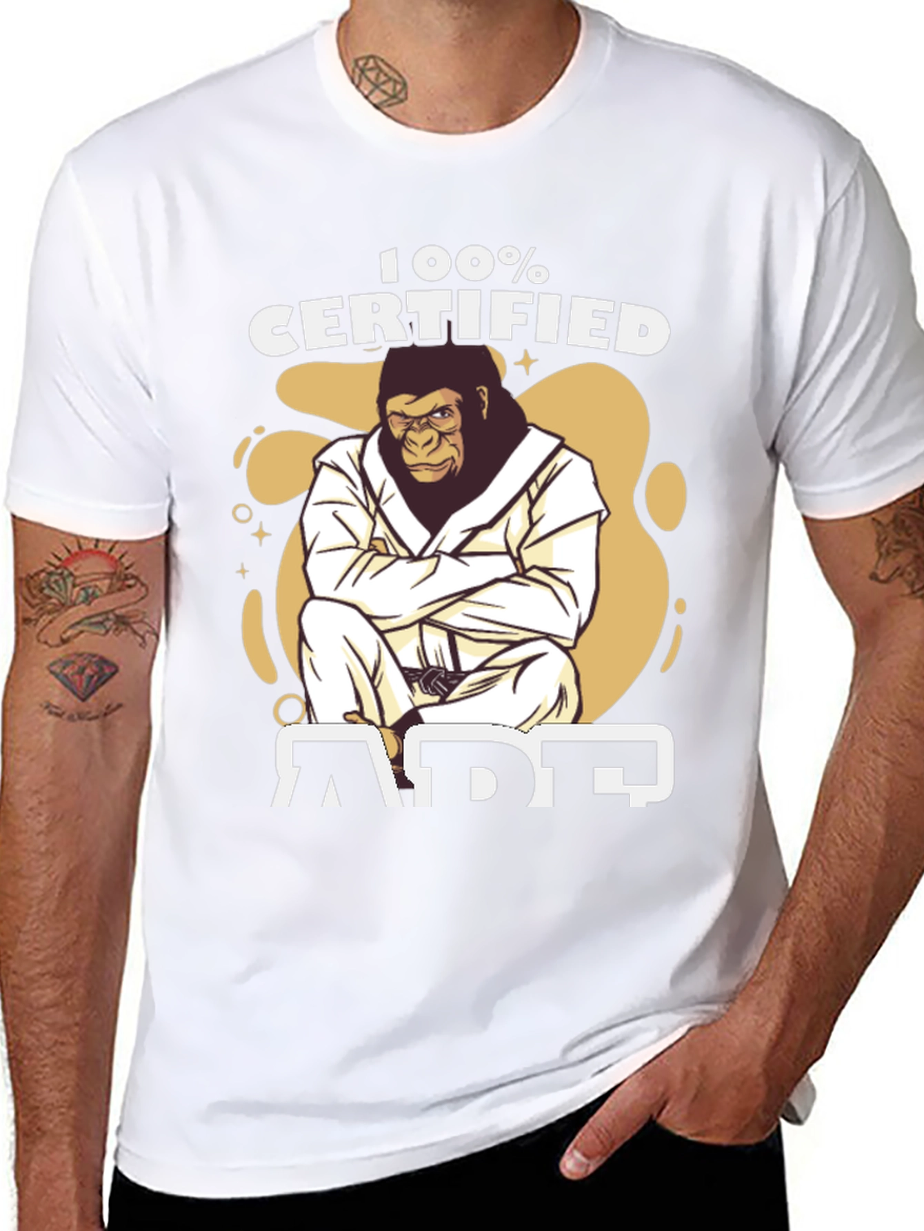 100% Certified Ape T-Shirt - Martial Arts Gorilla