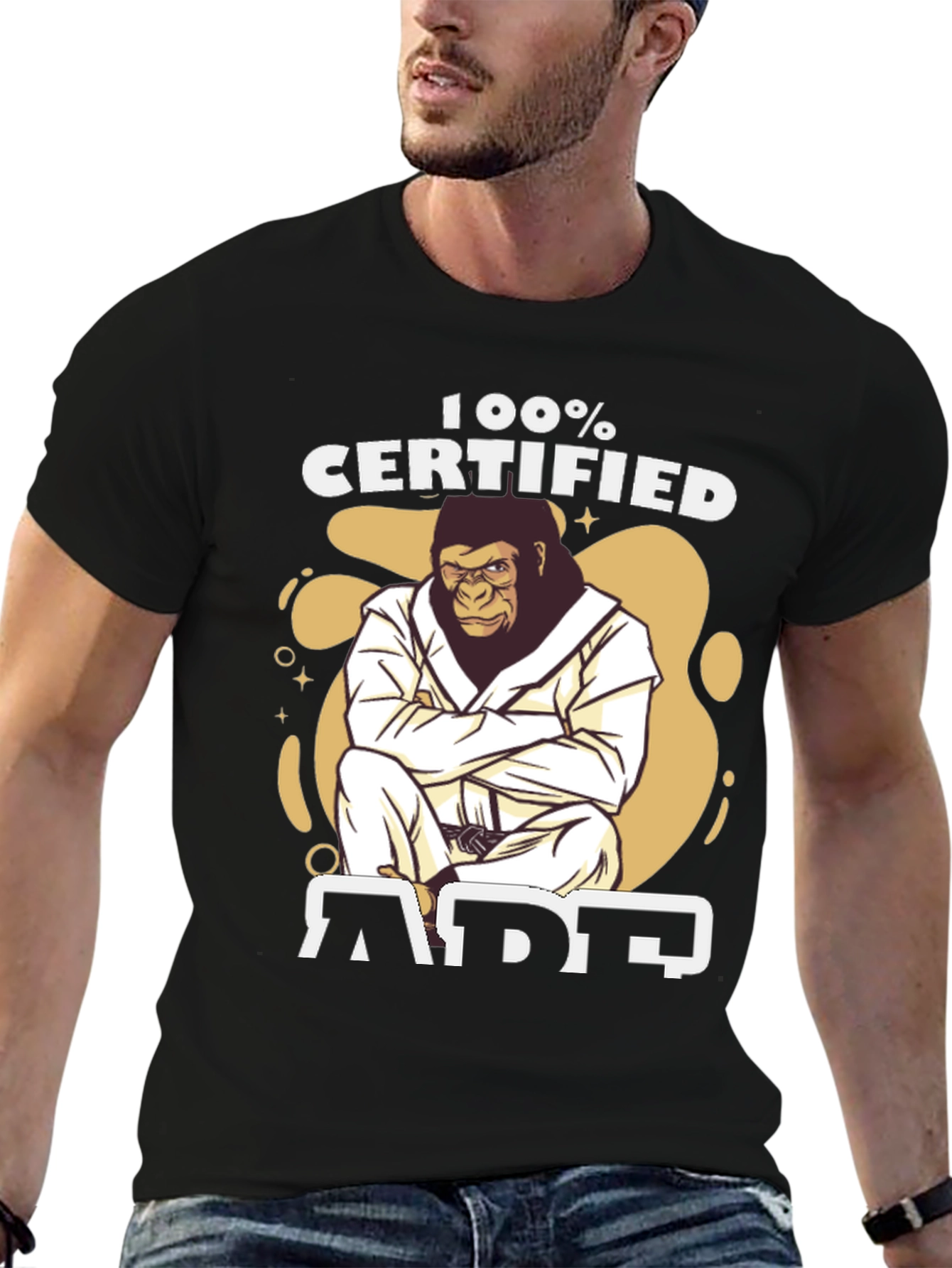 100% Certified Ape T-Shirt - Martial Arts Gorilla