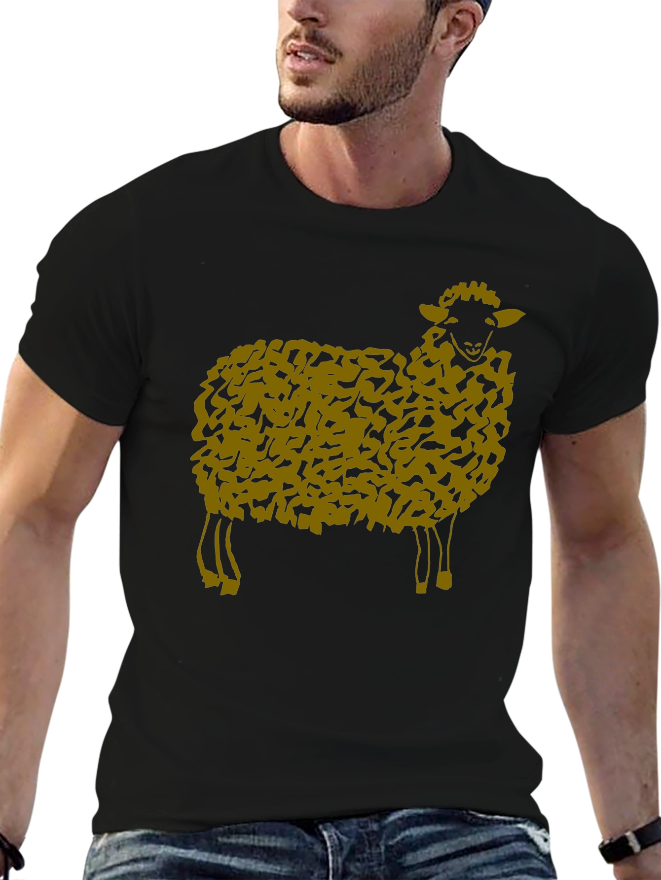 Sheep Graphic Black T-Shirt
