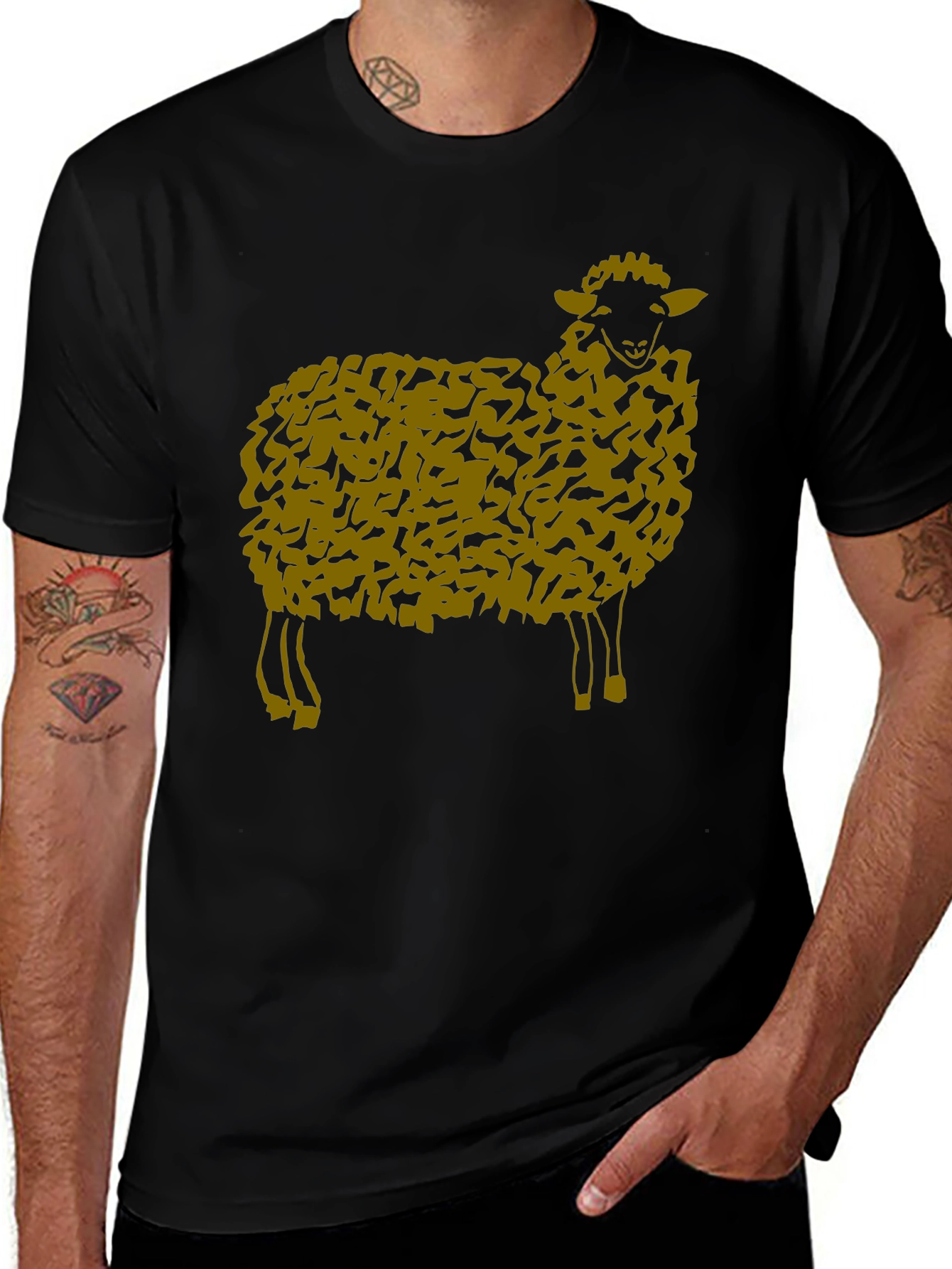Sheep Graphic Black T-Shirt