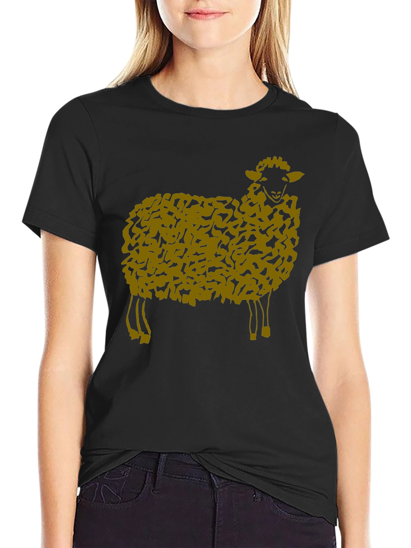 Sheep Graphic Black T-Shirt