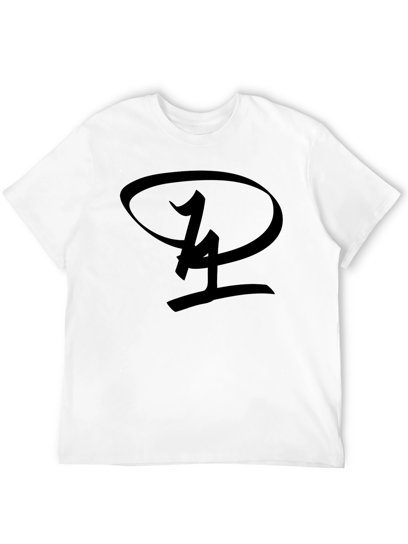 Black T-Shirt with Unique Oval Graphic