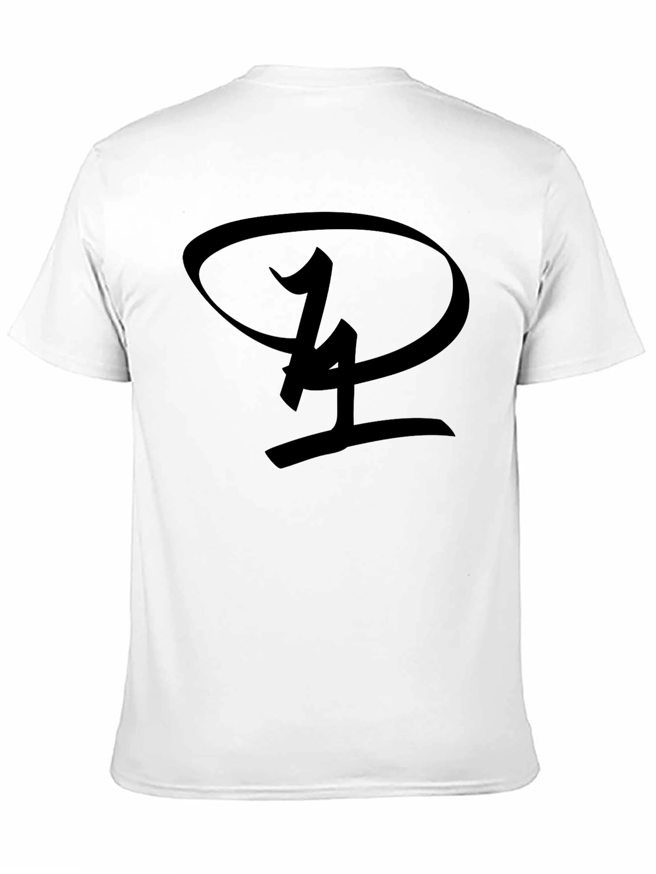 Black T-Shirt with Unique Oval Graphic