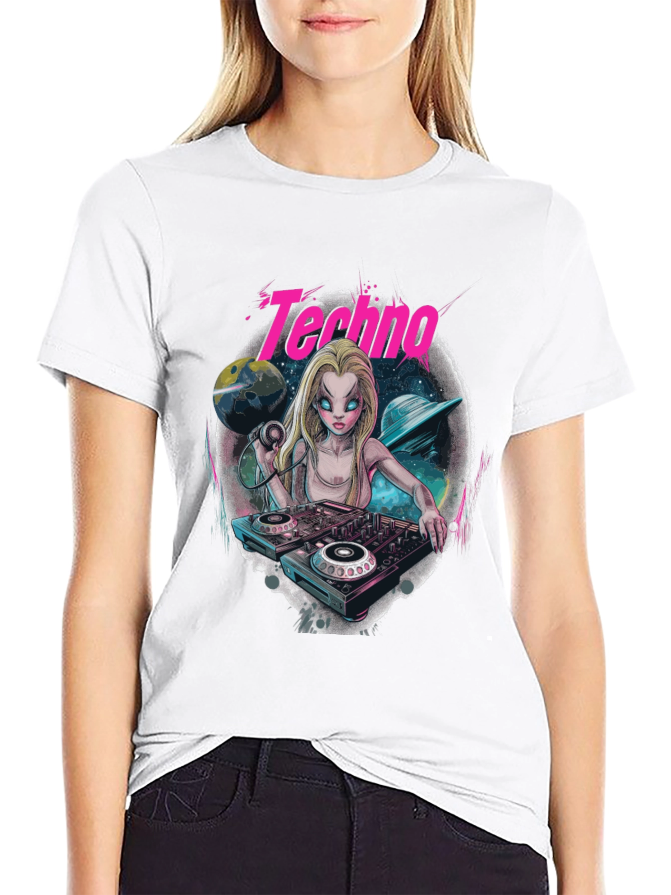 Techno DJ Graphic T-Shirt - EDM Rave Style
