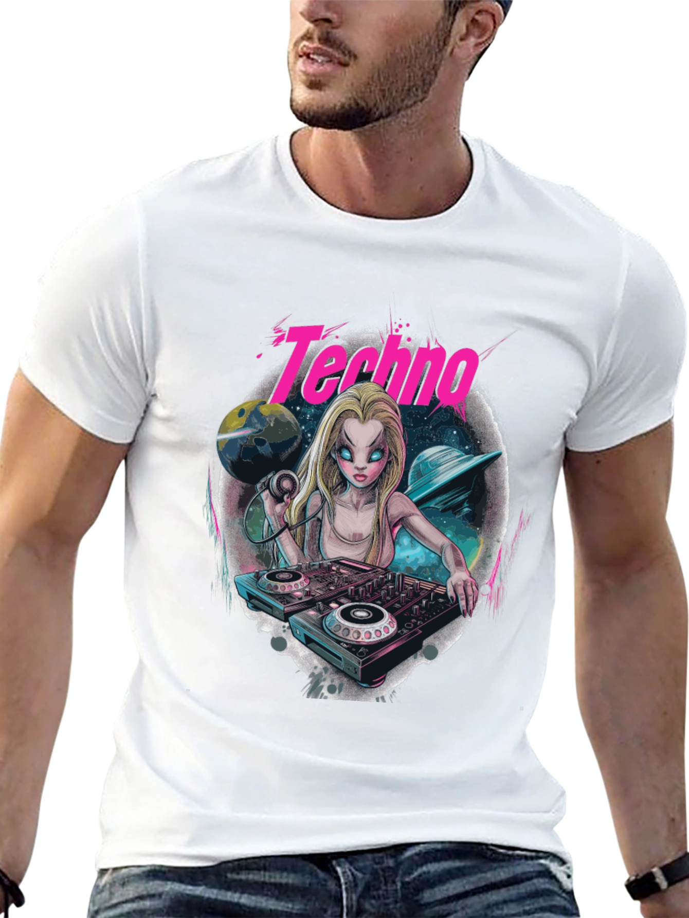 Techno DJ Graphic T-Shirt - EDM Rave Style