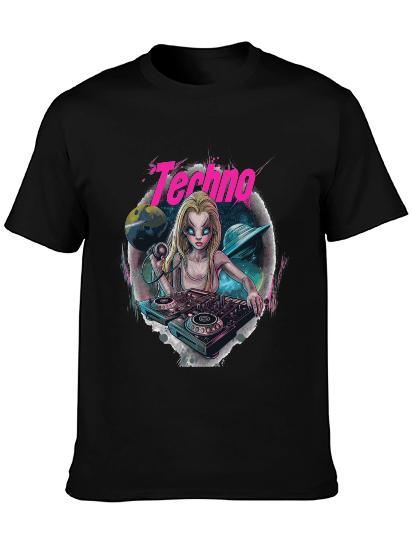 Techno DJ Graphic T-Shirt - EDM Rave Style