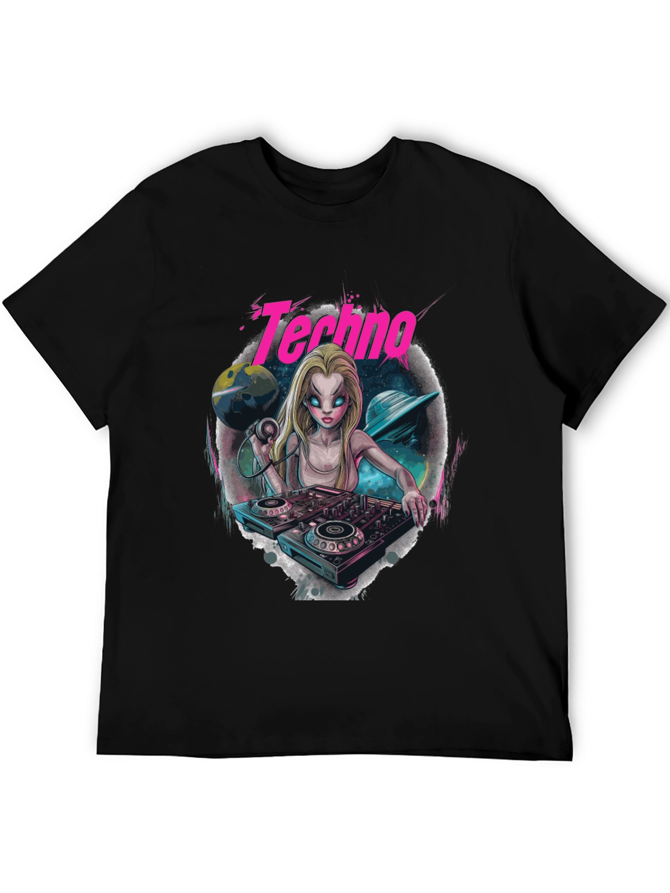 Techno DJ Graphic T-Shirt - EDM Rave Style