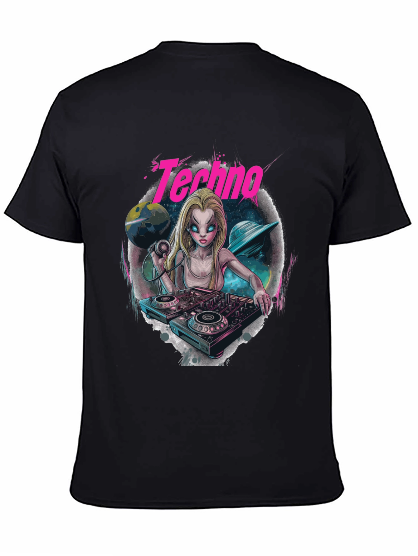 Techno DJ Graphic T-Shirt - EDM Rave Style
