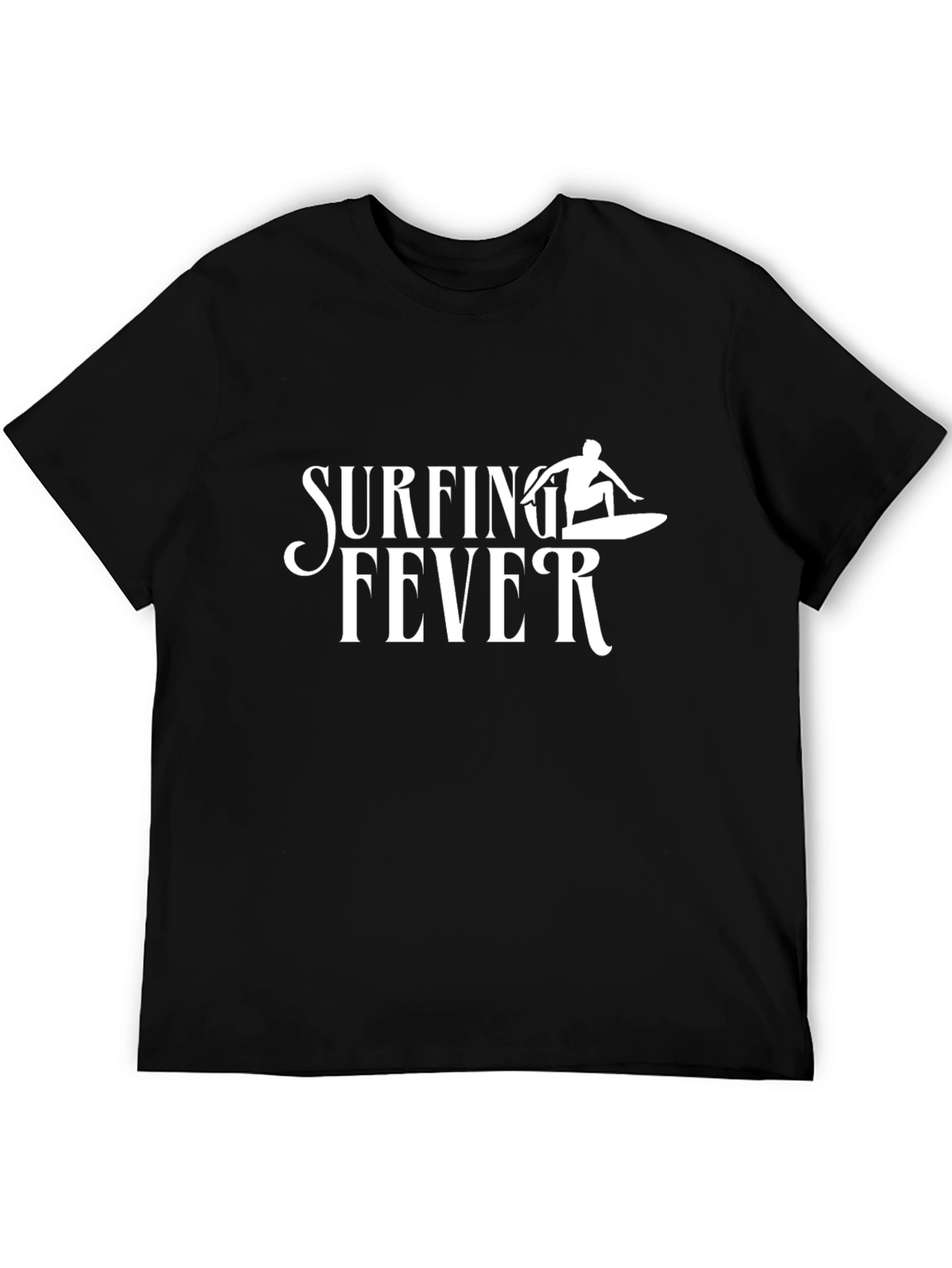 Surfing Fever Black Graphic Tee
