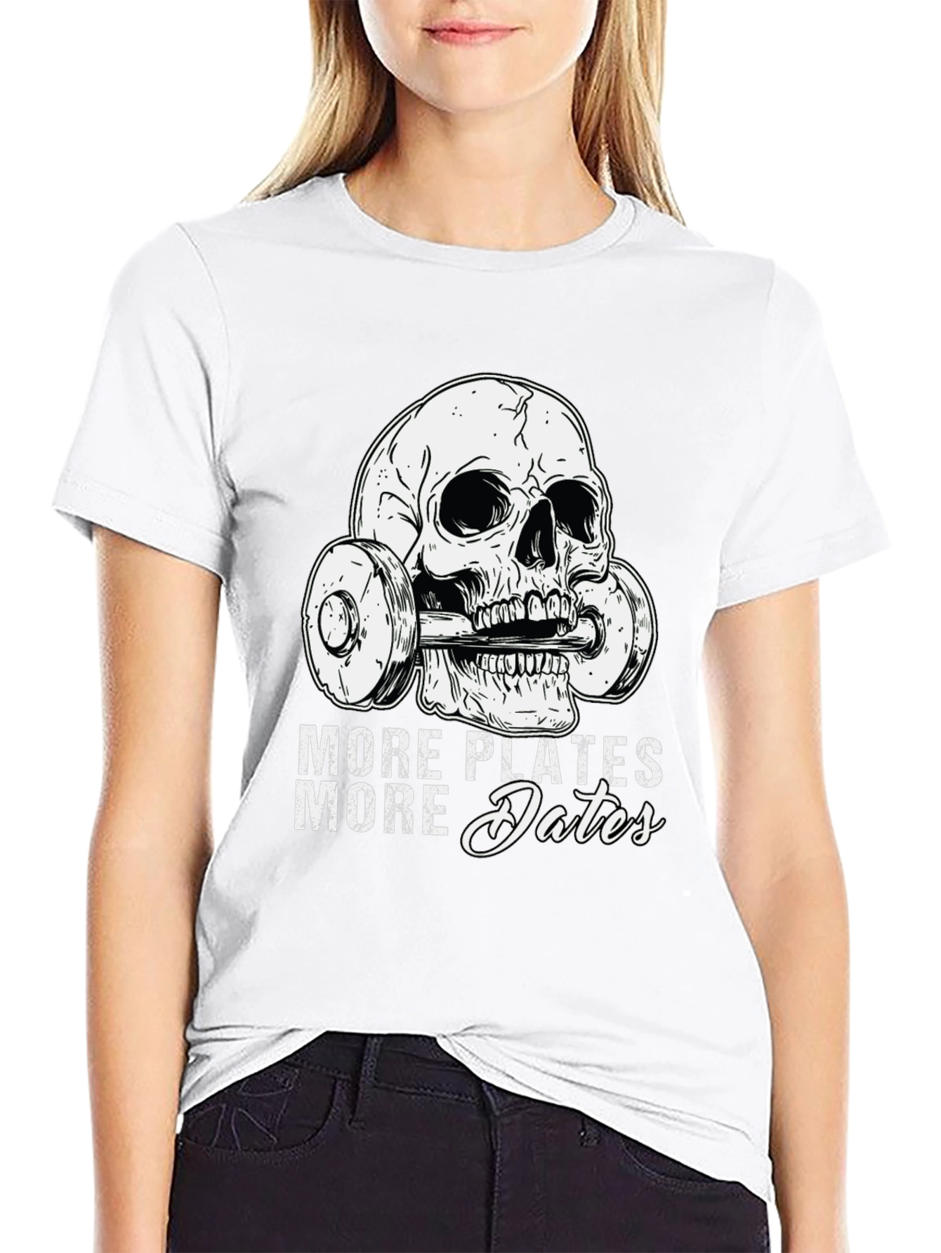 More Plates More Dates Skull Gym T-Shirt