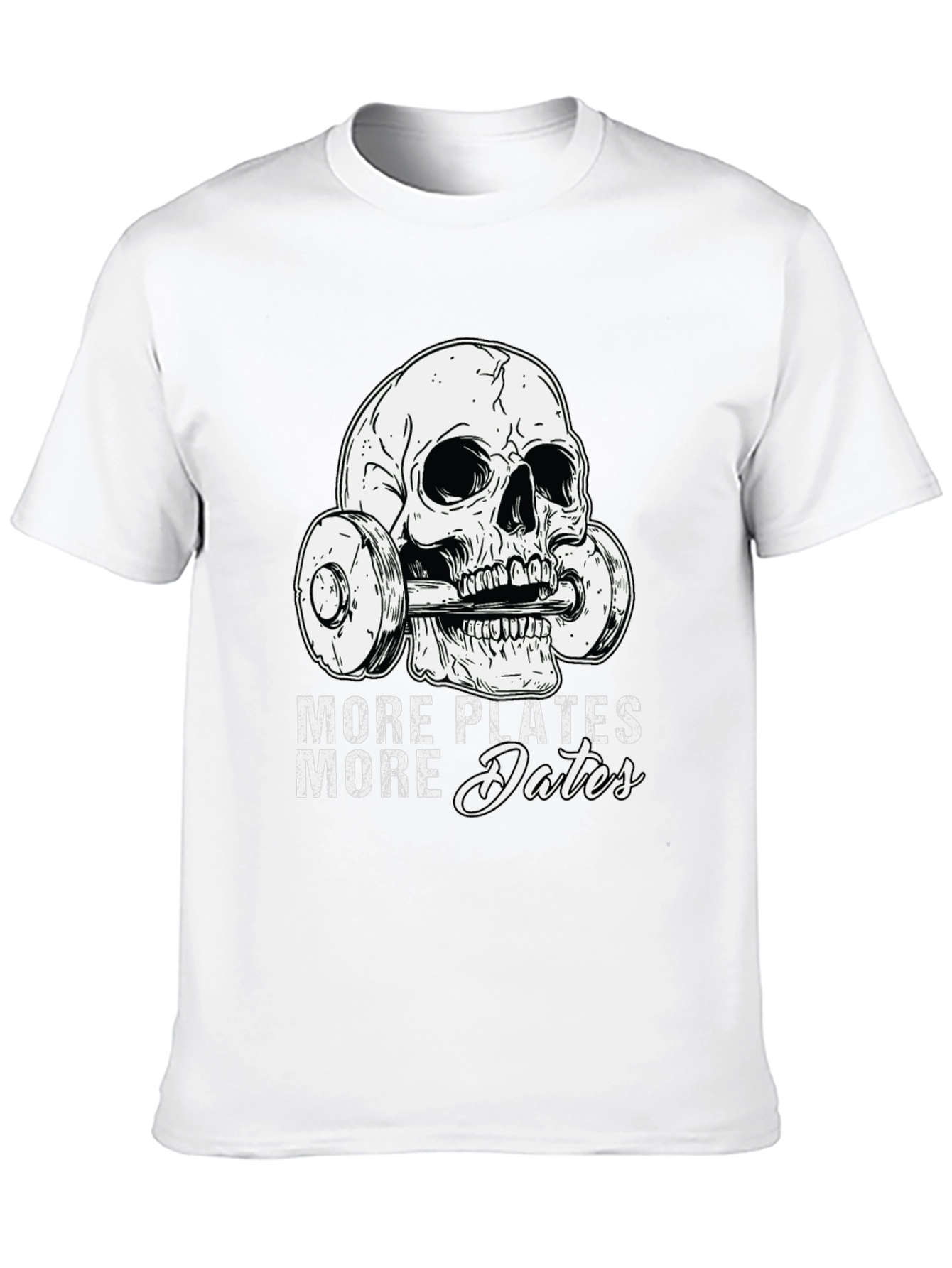More Plates More Dates Skull Gym T-Shirt