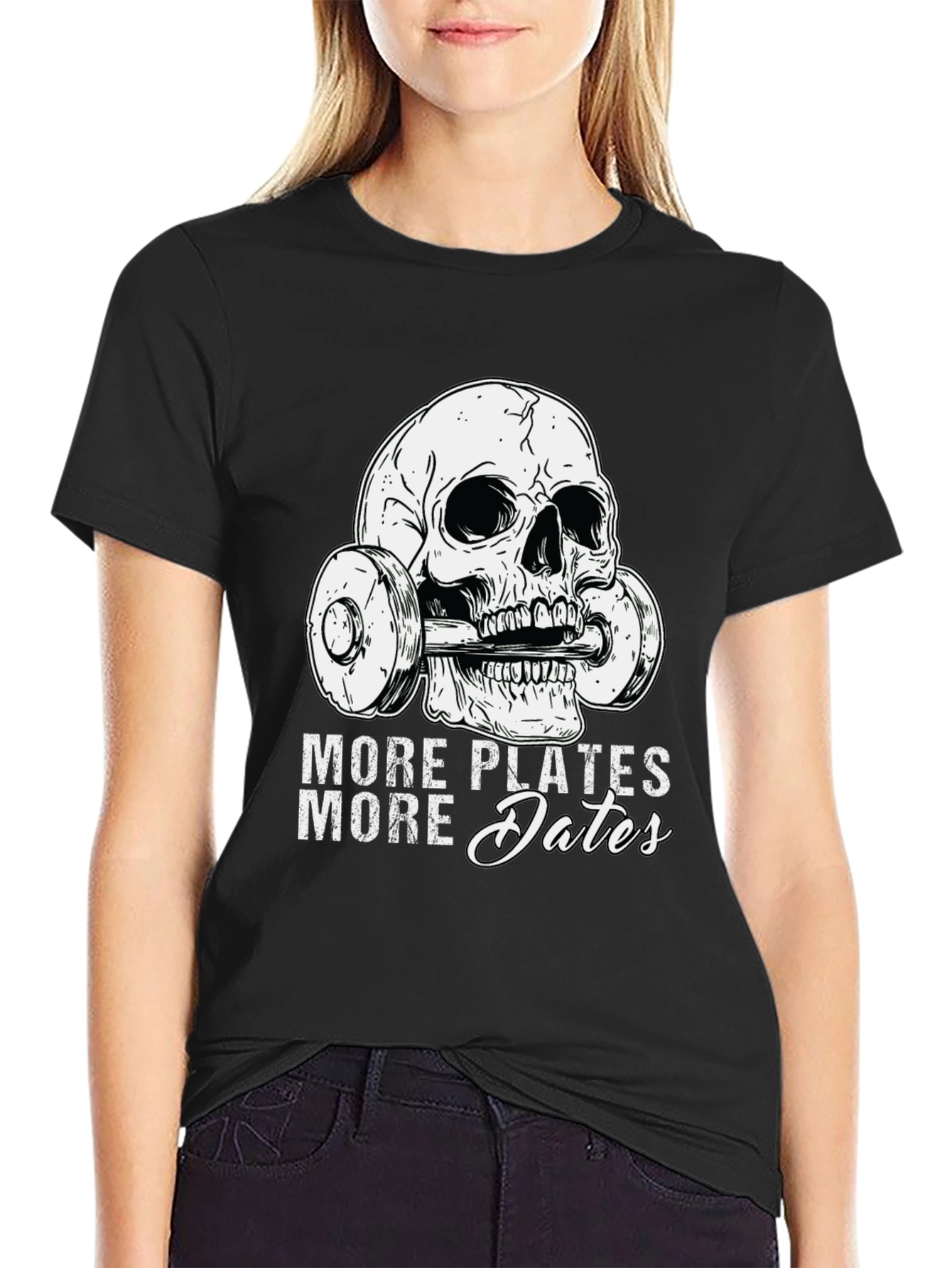 More Plates More Dates Skull Gym T-Shirt