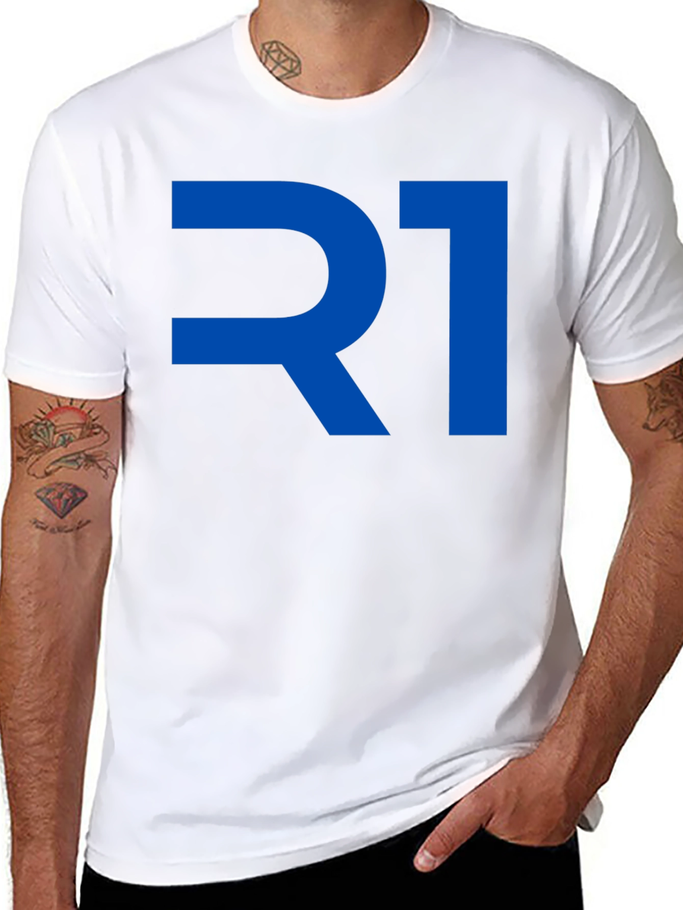 R1 Graphic T-Shirt - Bold Blue Design