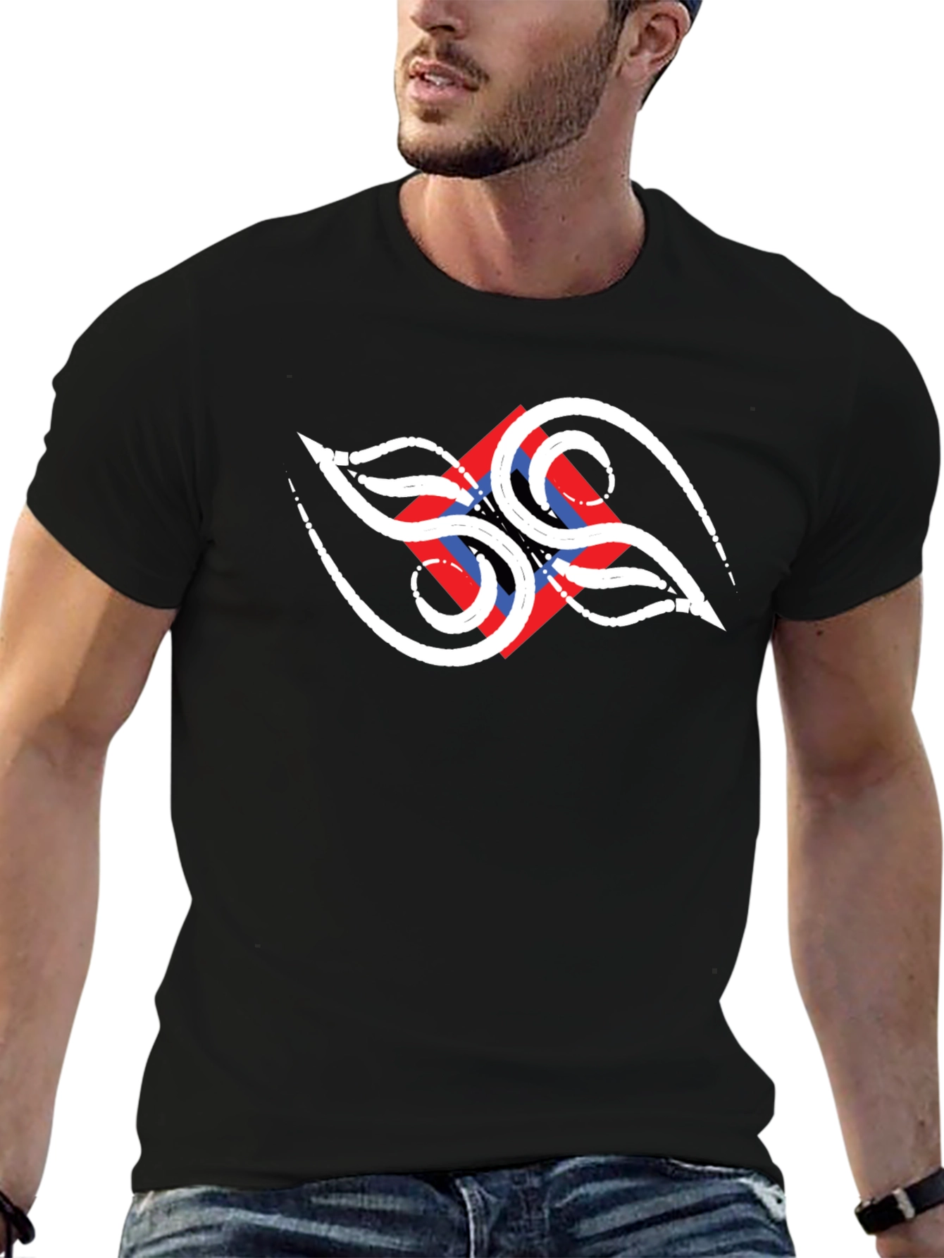 Abstract Design Black T-Shirt