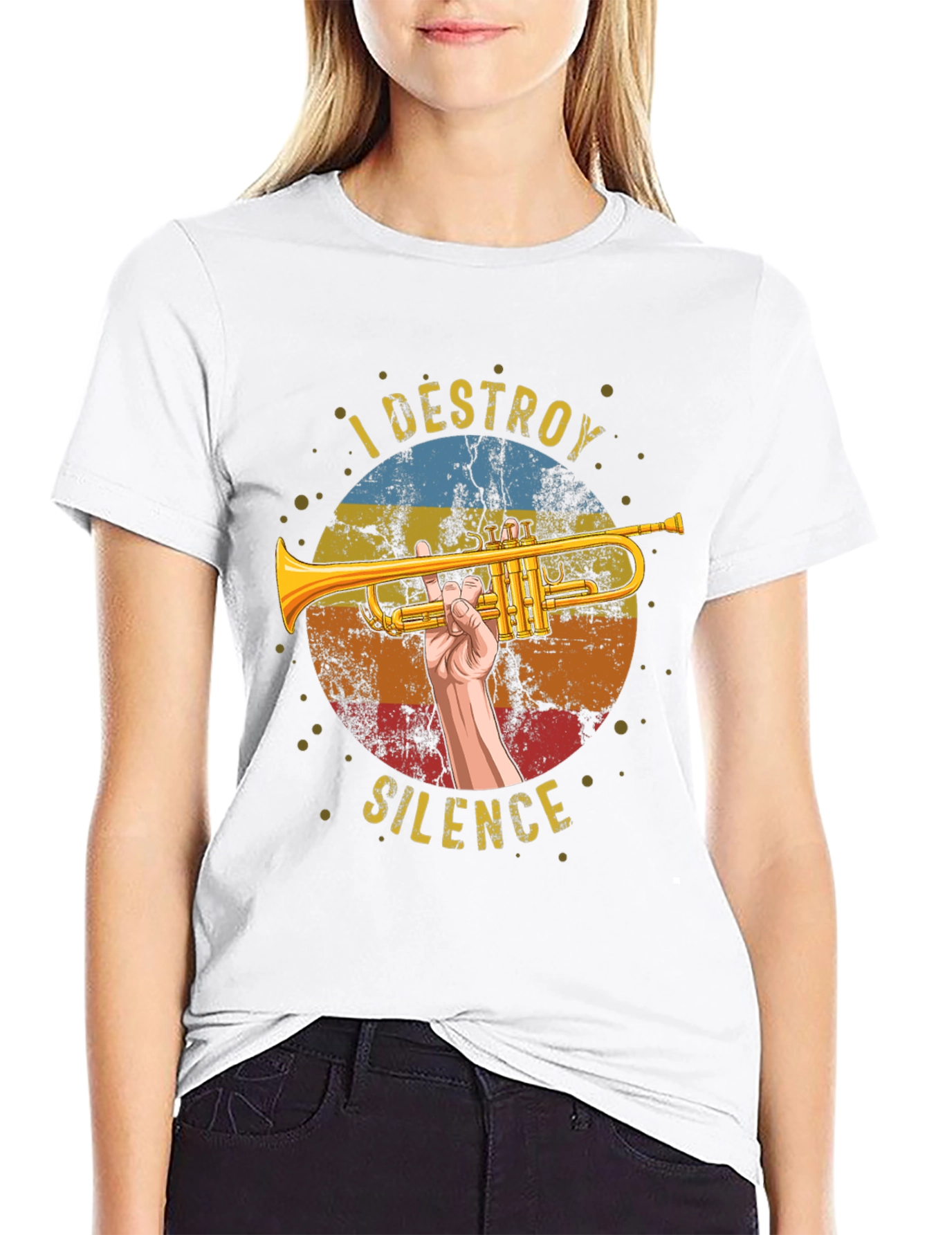 I Destroy Silence Trumpet Graphic Tee