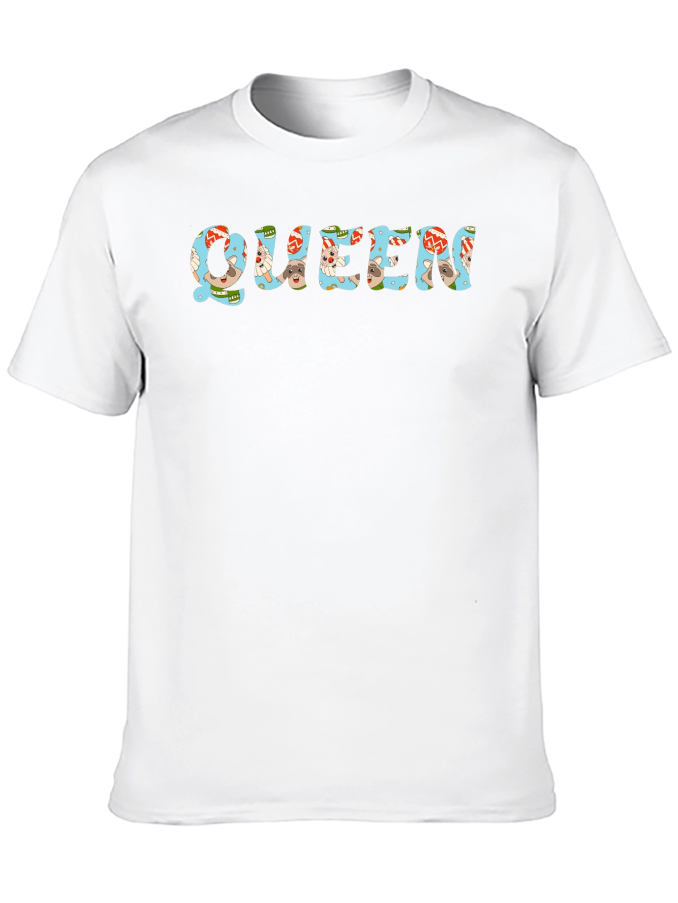 Queen Cartoon Graphic Print Black T-Shirt