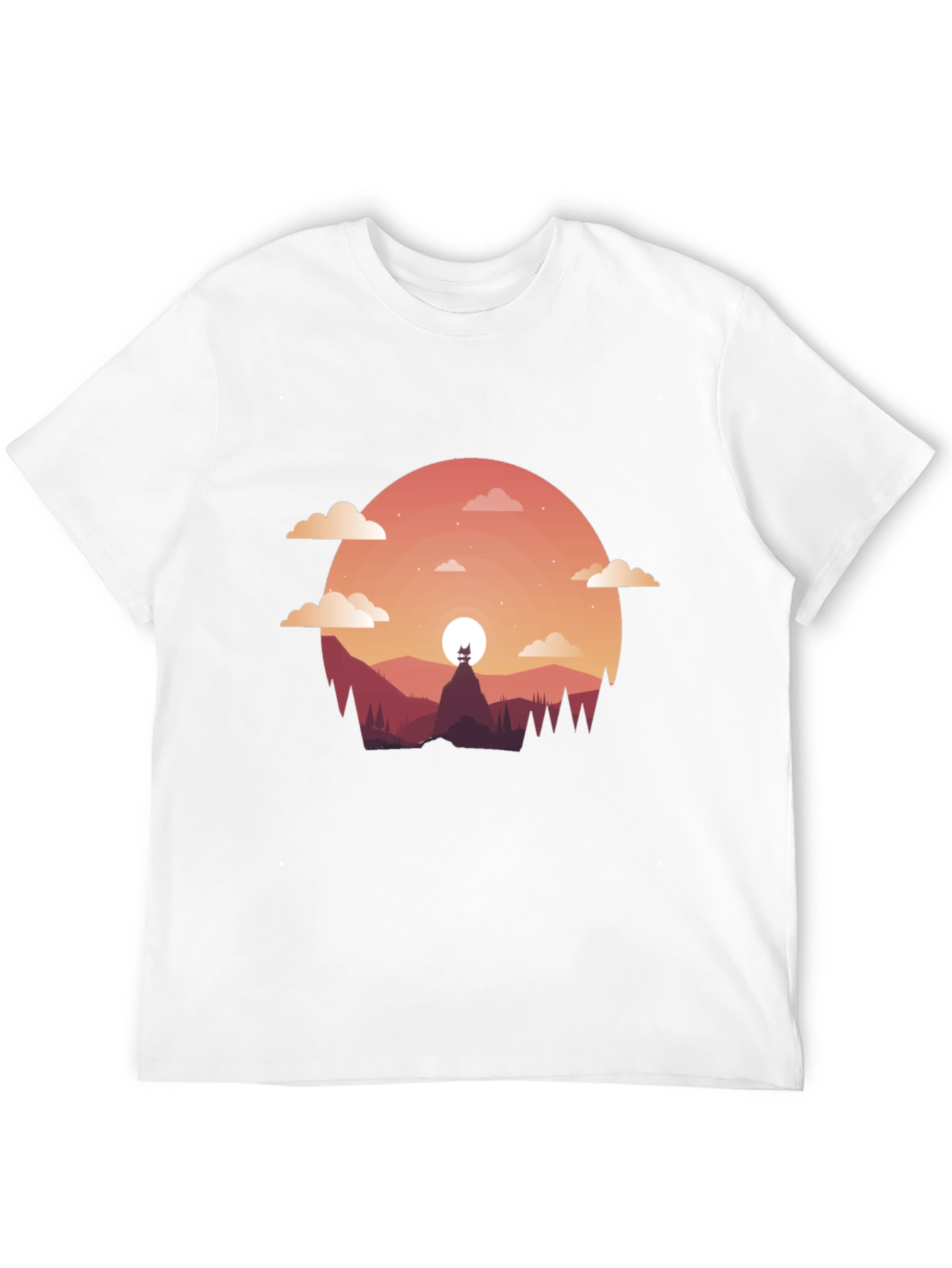 Sunset Silhouette Graphic Tee - Mens Black T-Shirt
