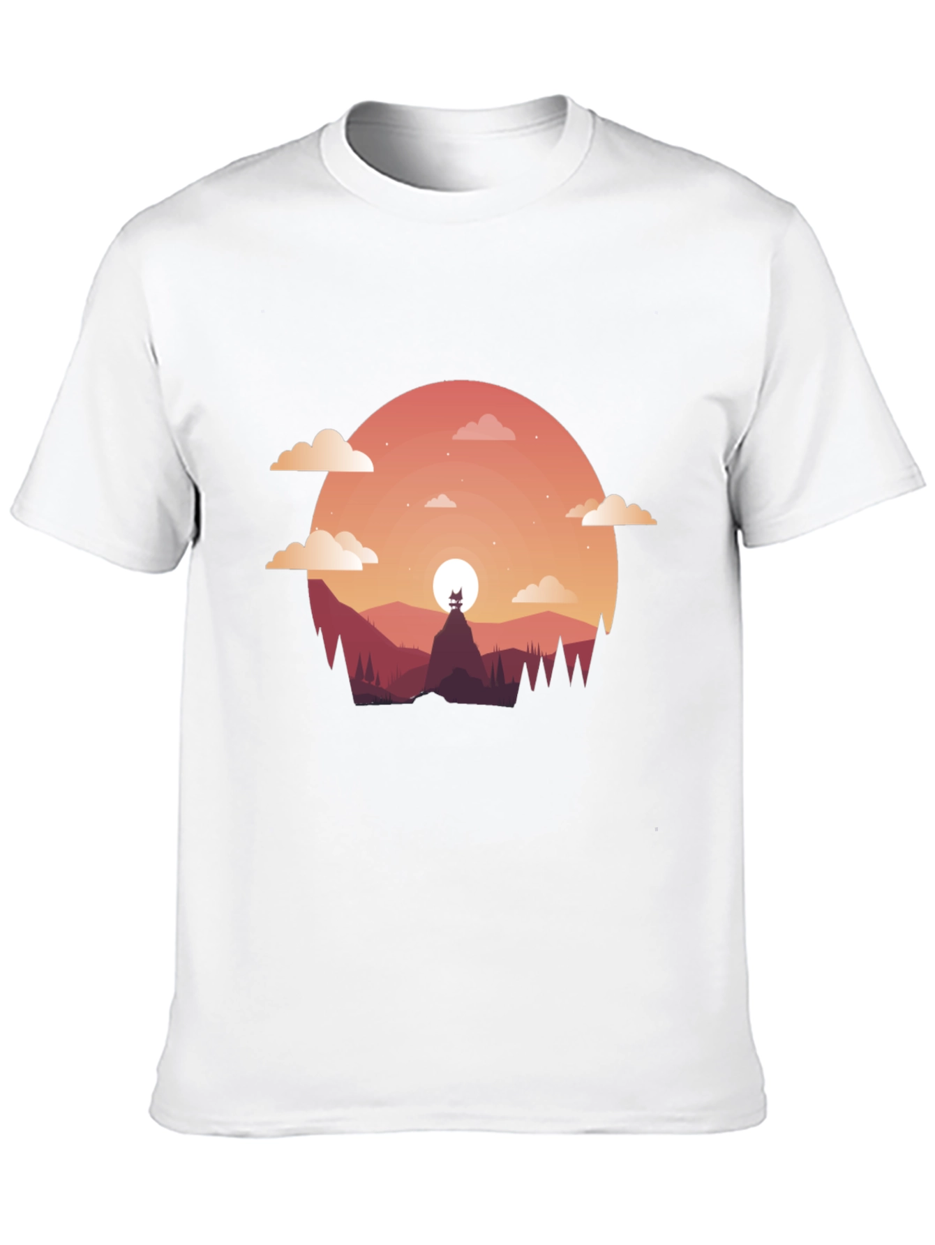 Sunset Silhouette Graphic Tee - Mens Black T-Shirt