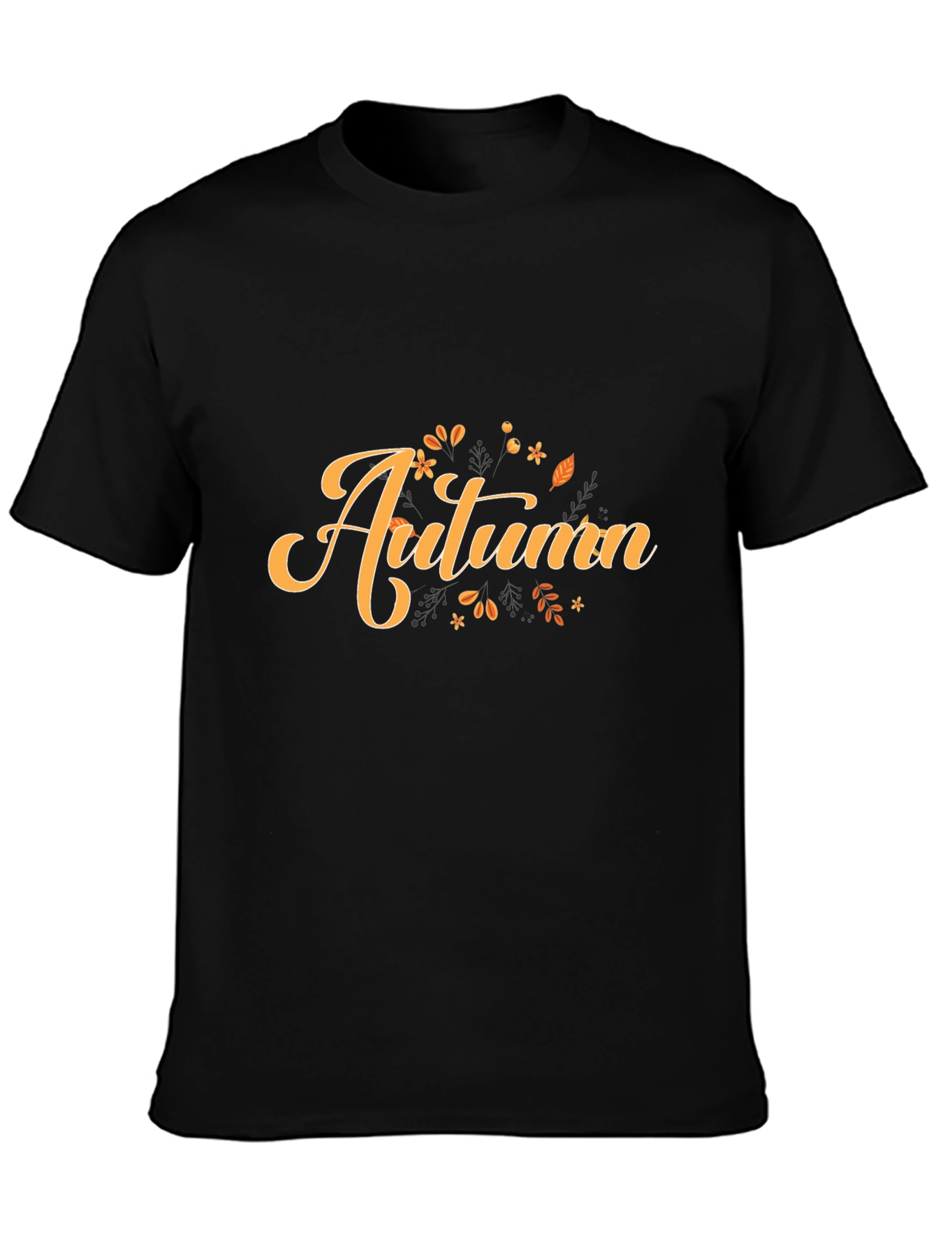 Autumn Themed Black Graphic Tee