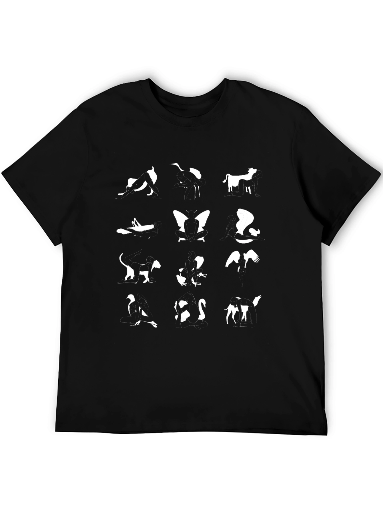 Animal Silhouette Graphic T-Shirt - Black