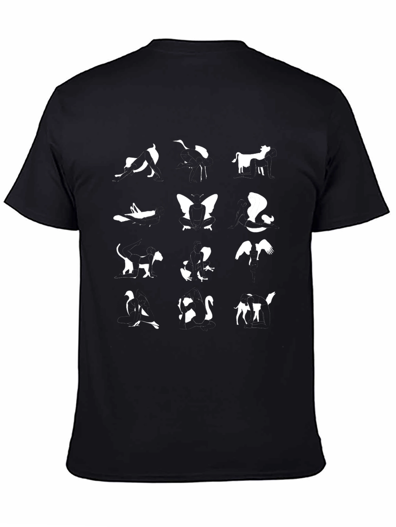 Animal Silhouette Graphic T-Shirt - Black