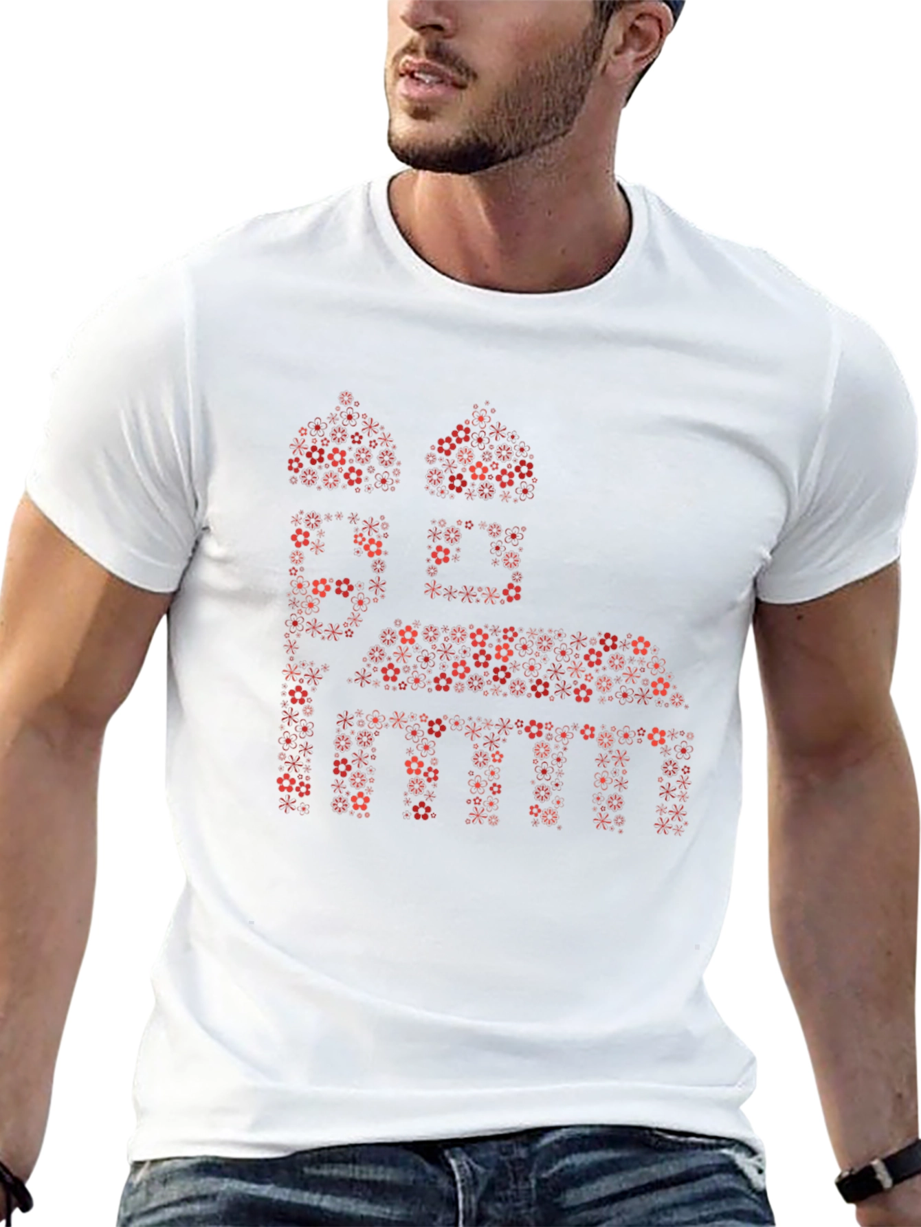 Floral Mosque Graphic Tee - Black