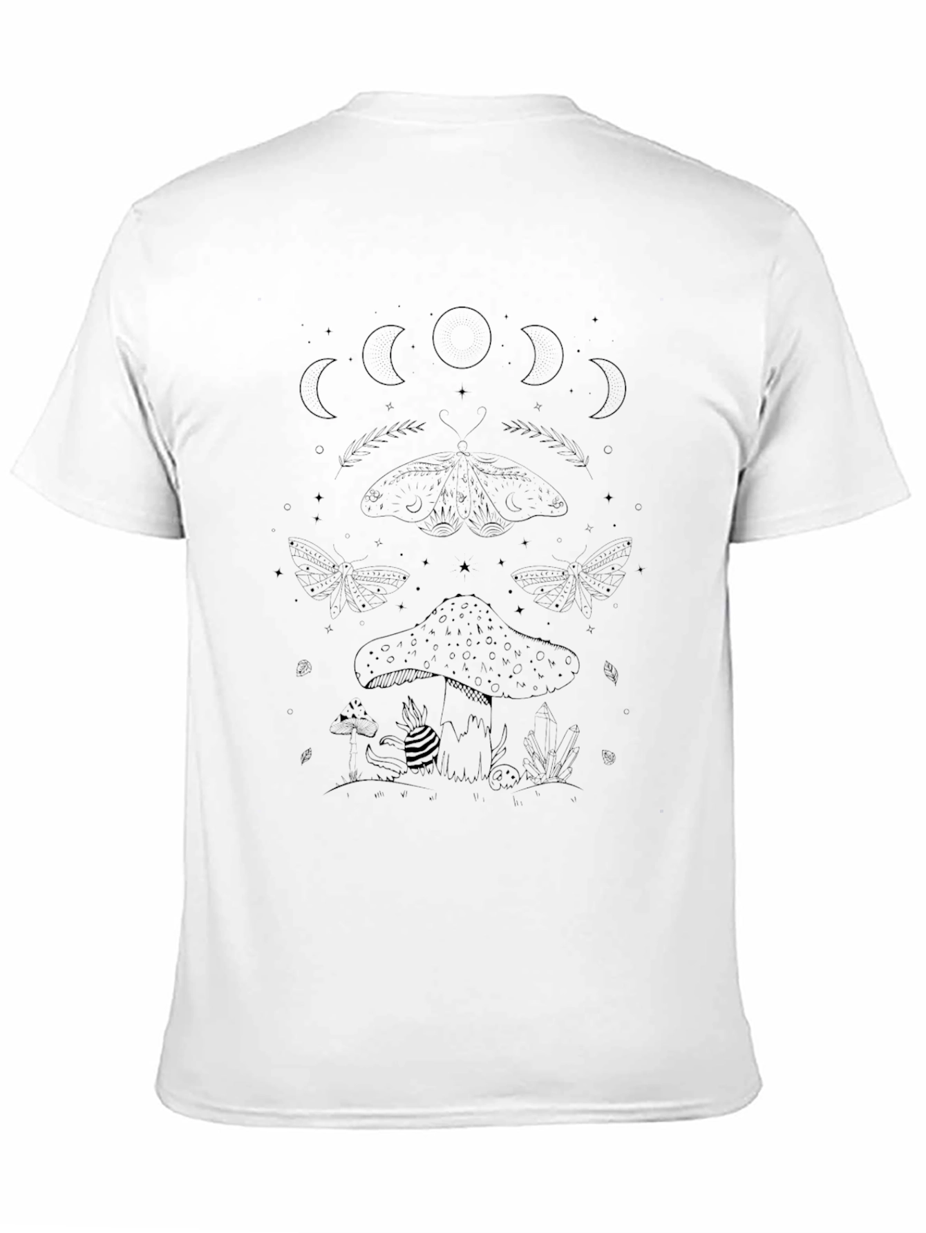Mushroom Moon Black Graphic Tee